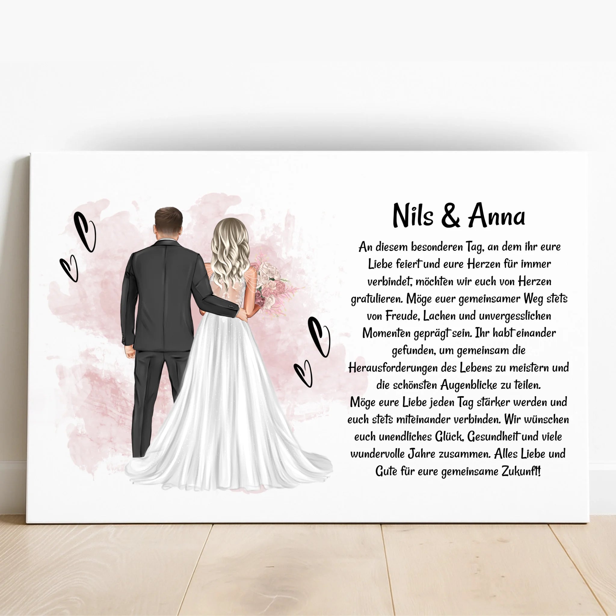 Bild Hochzeitsgeschenk personalisiert mit GlĂŒckwĂŒnsche - Prinolla