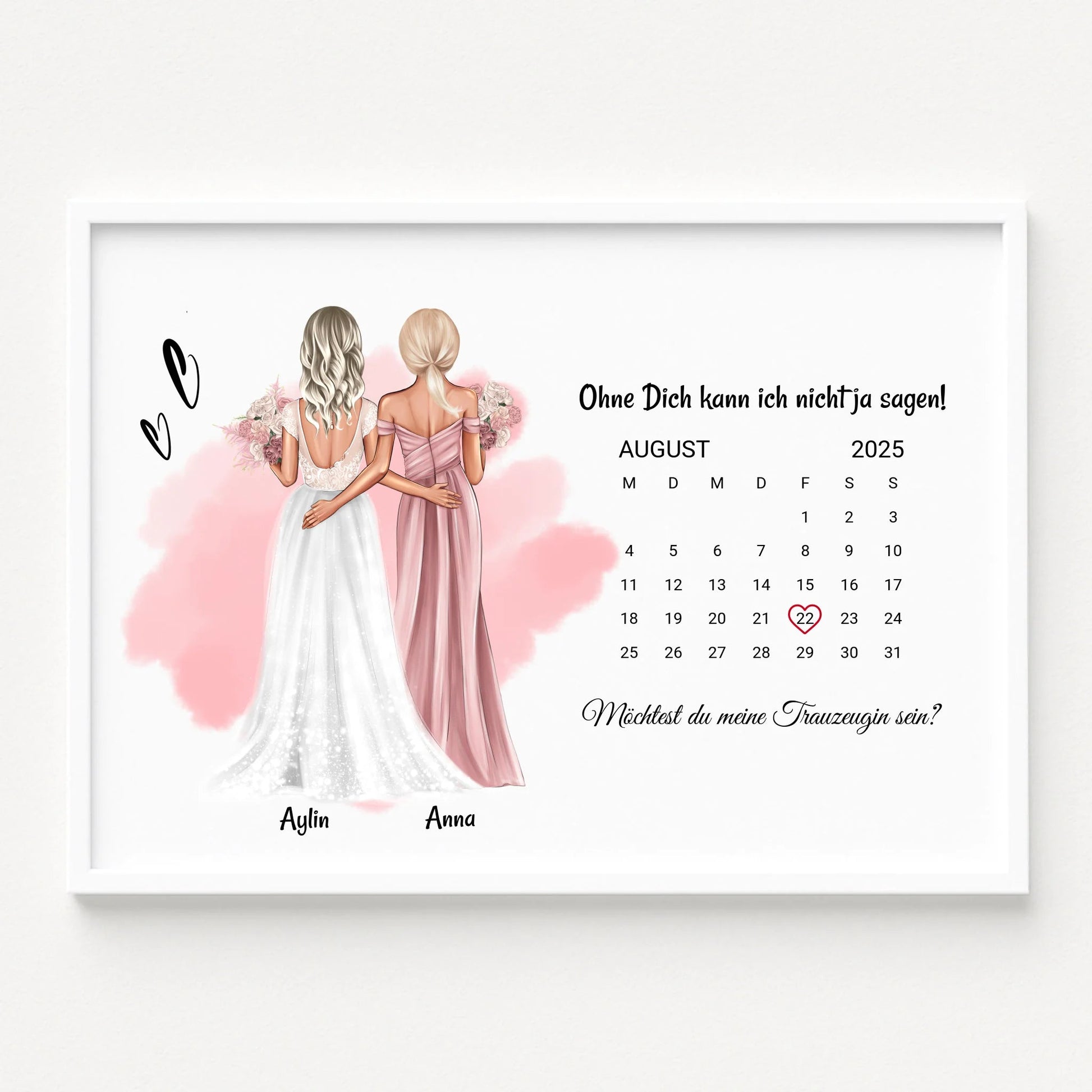 Braut und Trauzeugin Geschenkidee Poster selber gestalten - Prinolla