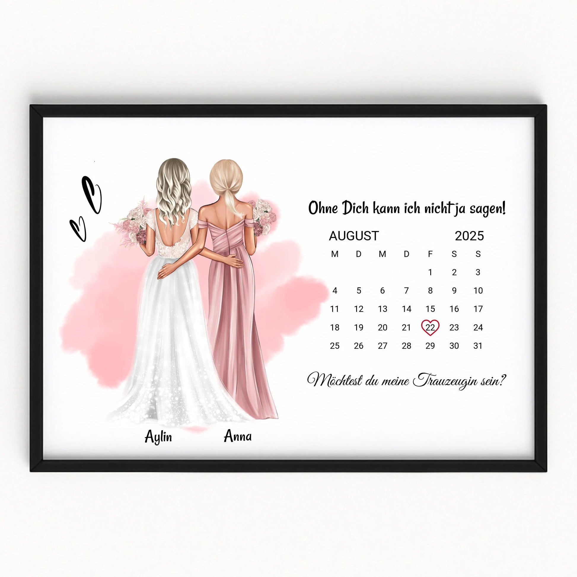 Braut und Trauzeugin Geschenkidee Poster selber gestalten - Prinolla