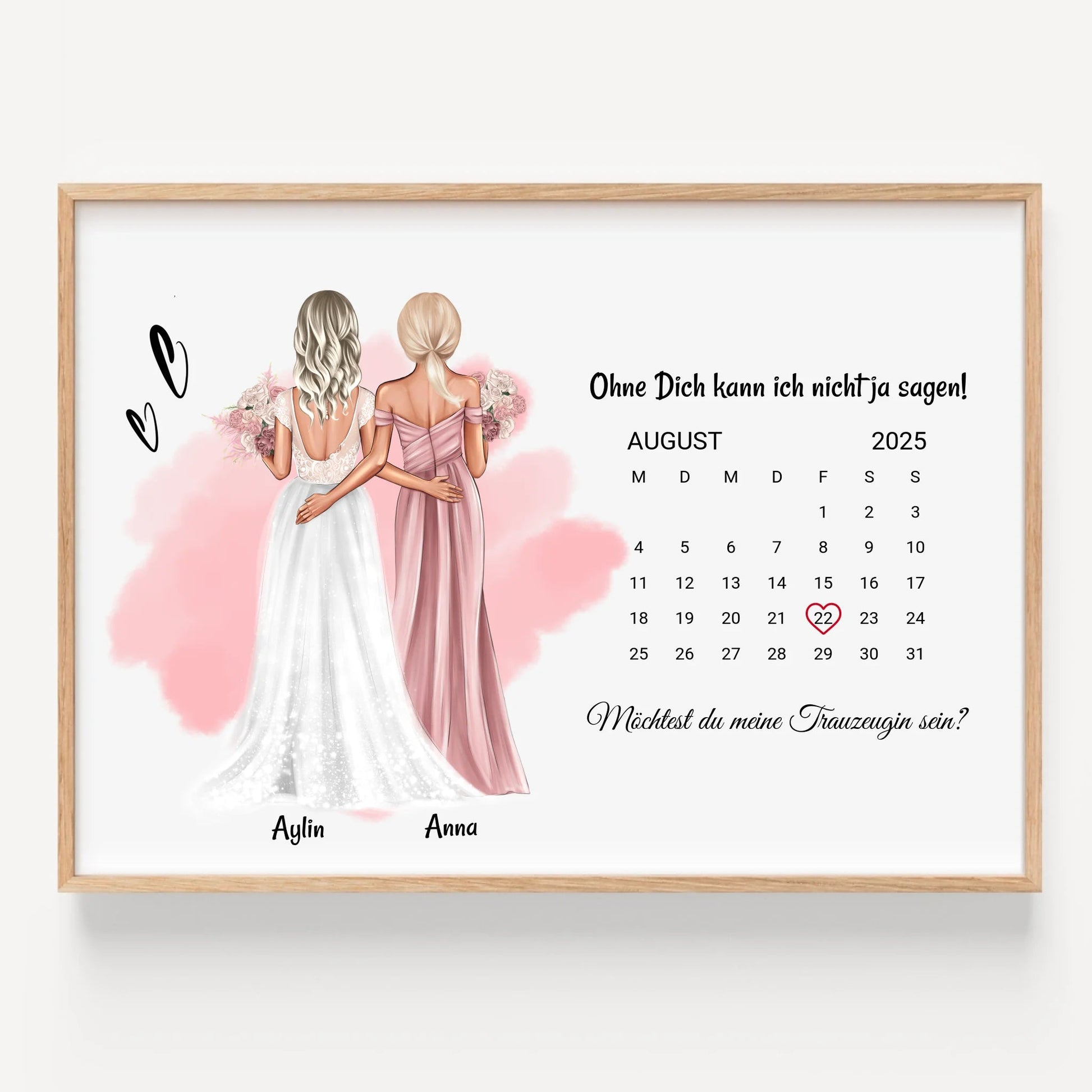 Braut und Trauzeugin Geschenkidee Poster selber gestalten - Prinolla