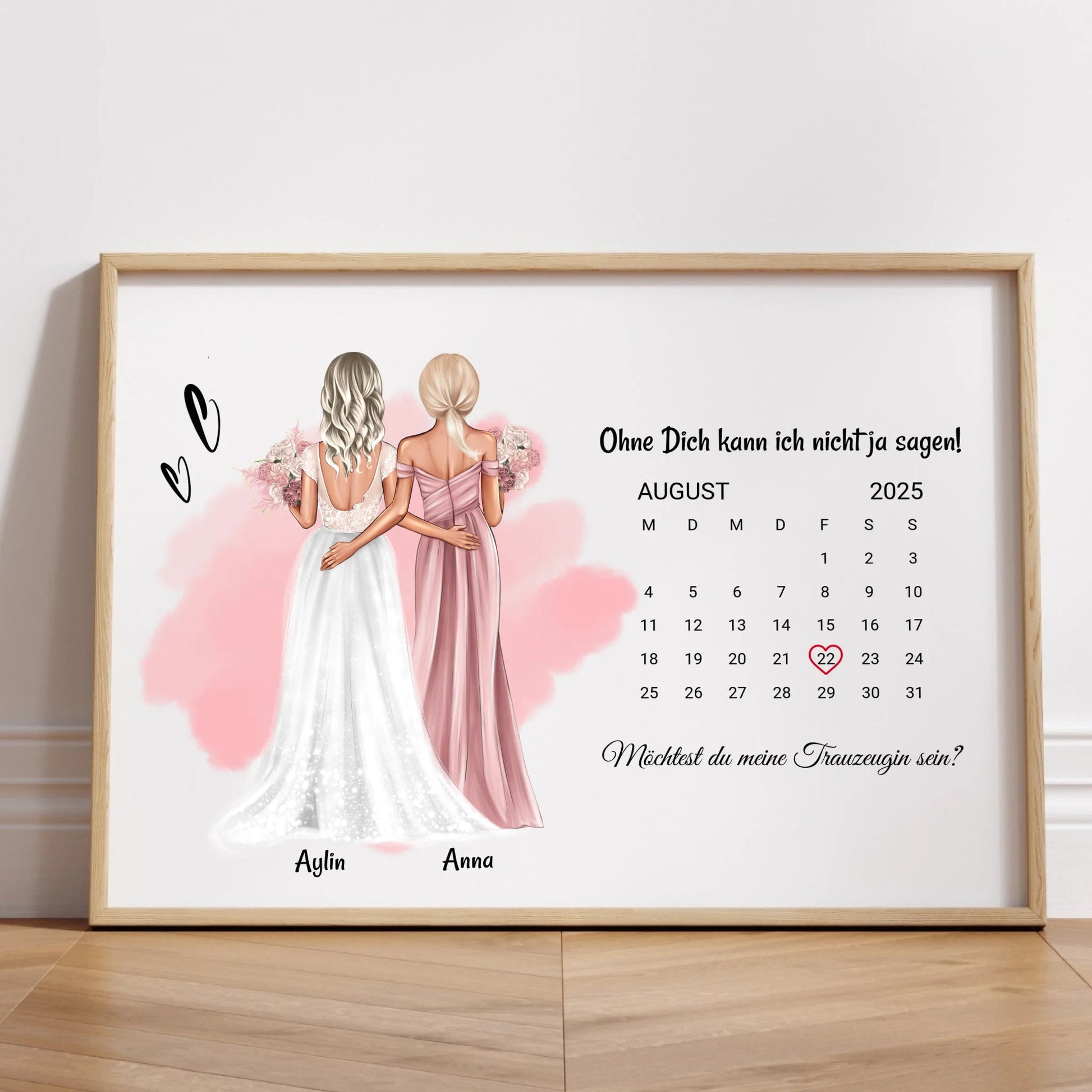Braut und Trauzeugin Geschenkidee Poster selber gestalten - Prinolla