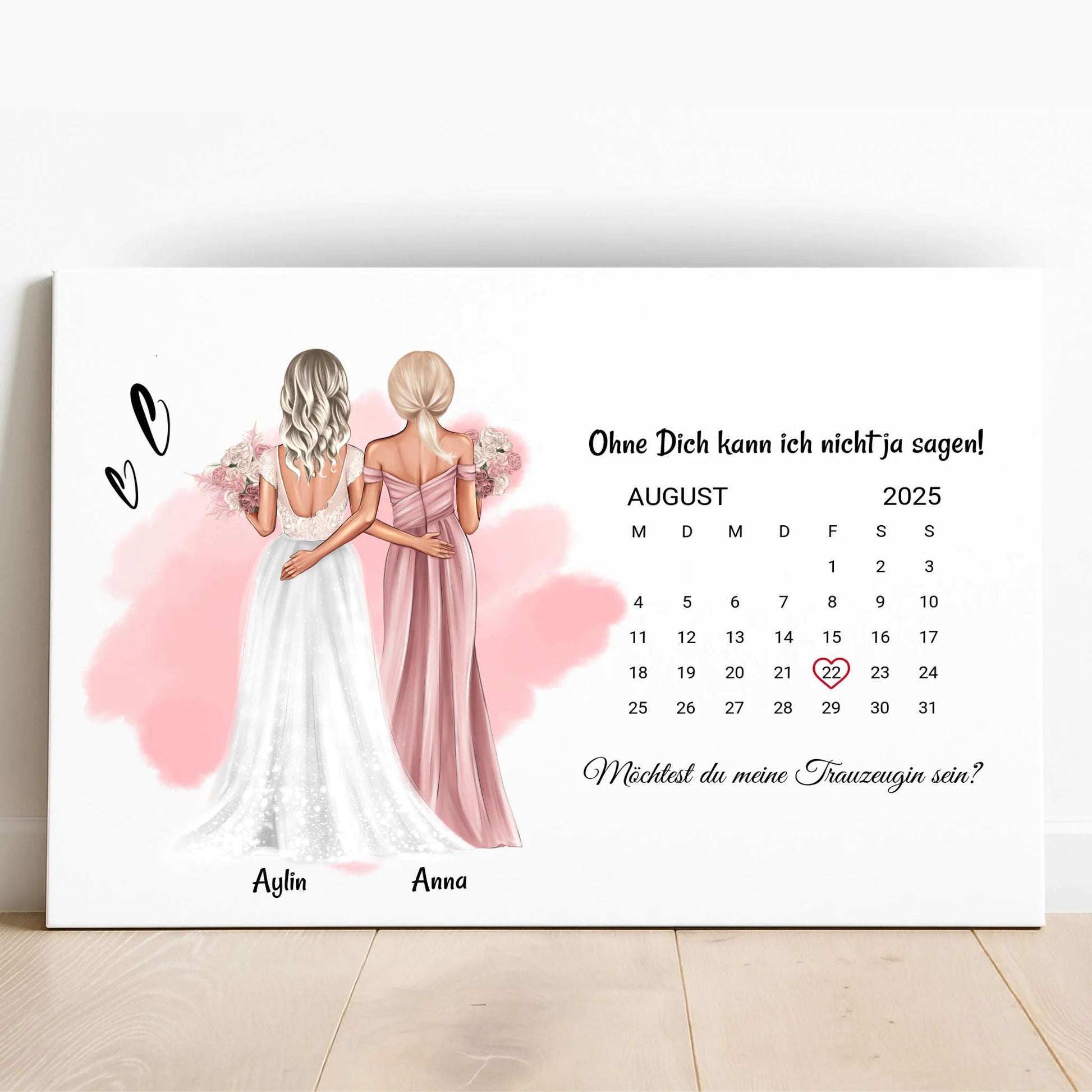 Braut und Trauzeugin Geschenkidee Poster selber gestalten - Prinolla