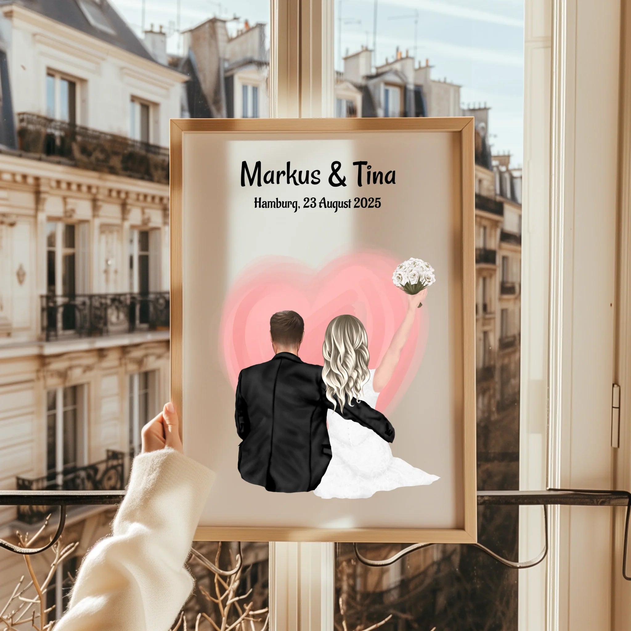 Brautpaar Bild Hochzeit Geschenk personalisiert - Prinolla