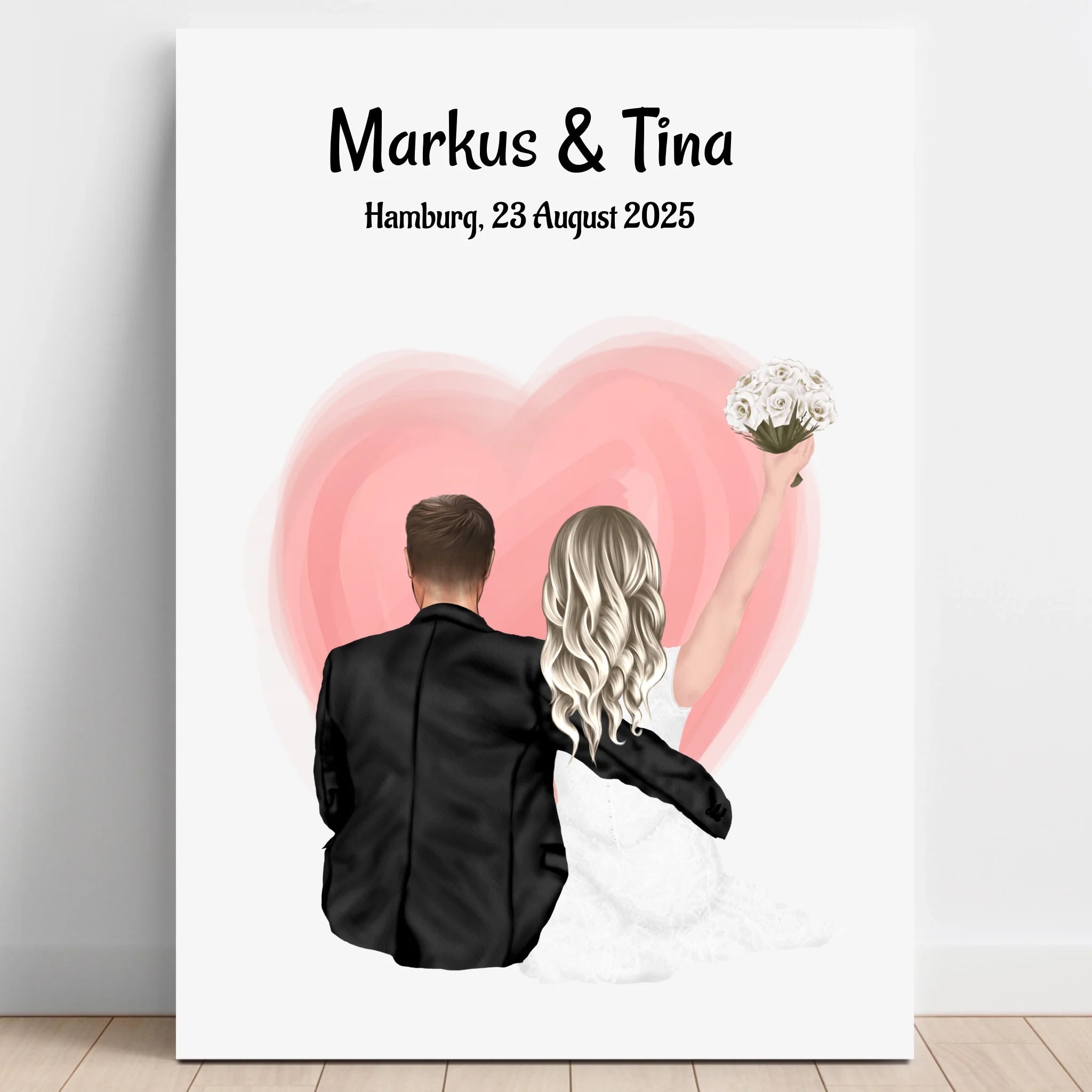 Brautpaar Bild Hochzeit Geschenk personalisiert - Prinolla