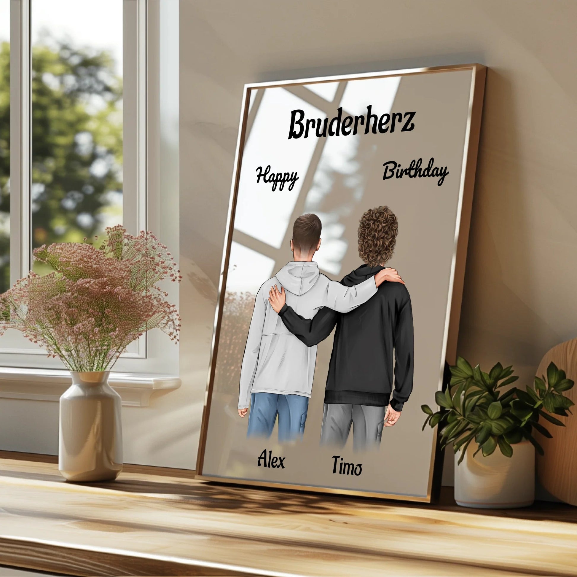 Brüder Geschenk Bild personalisiert - Prinolla