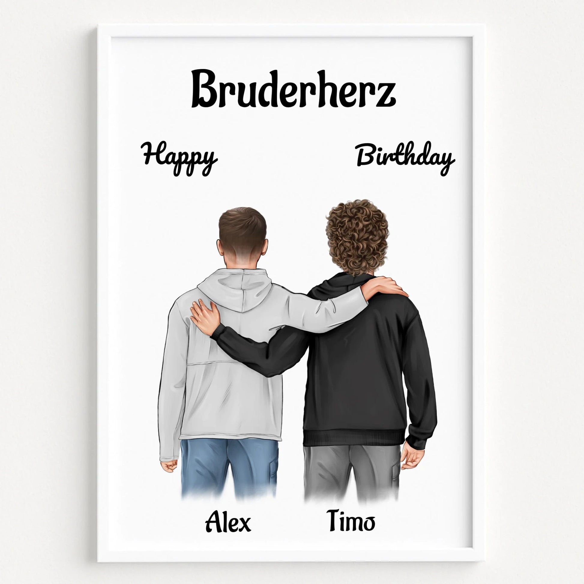 Brüder Geschenk Bild personalisiert - Prinolla