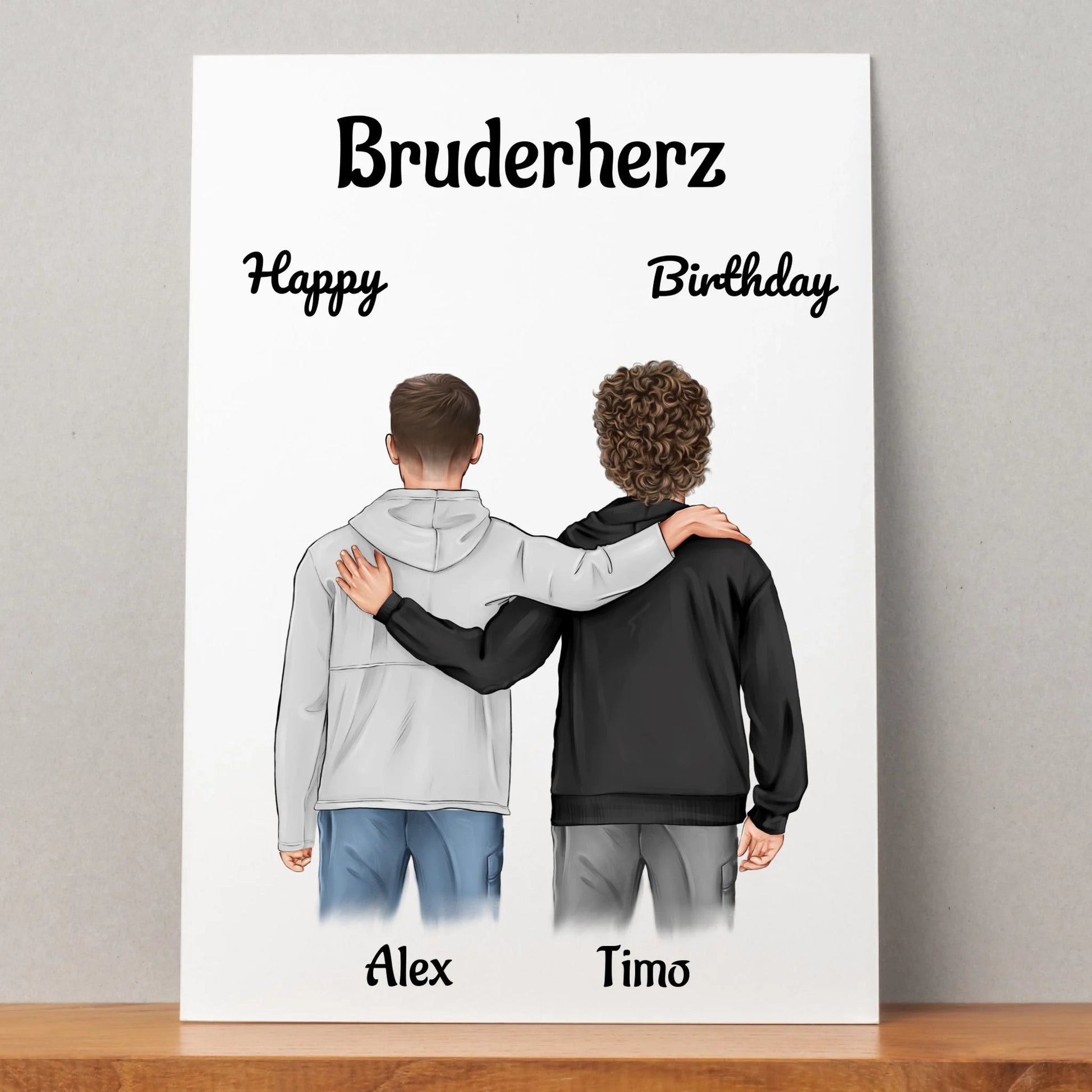 Brüder Geschenk Bild personalisiert - Prinolla