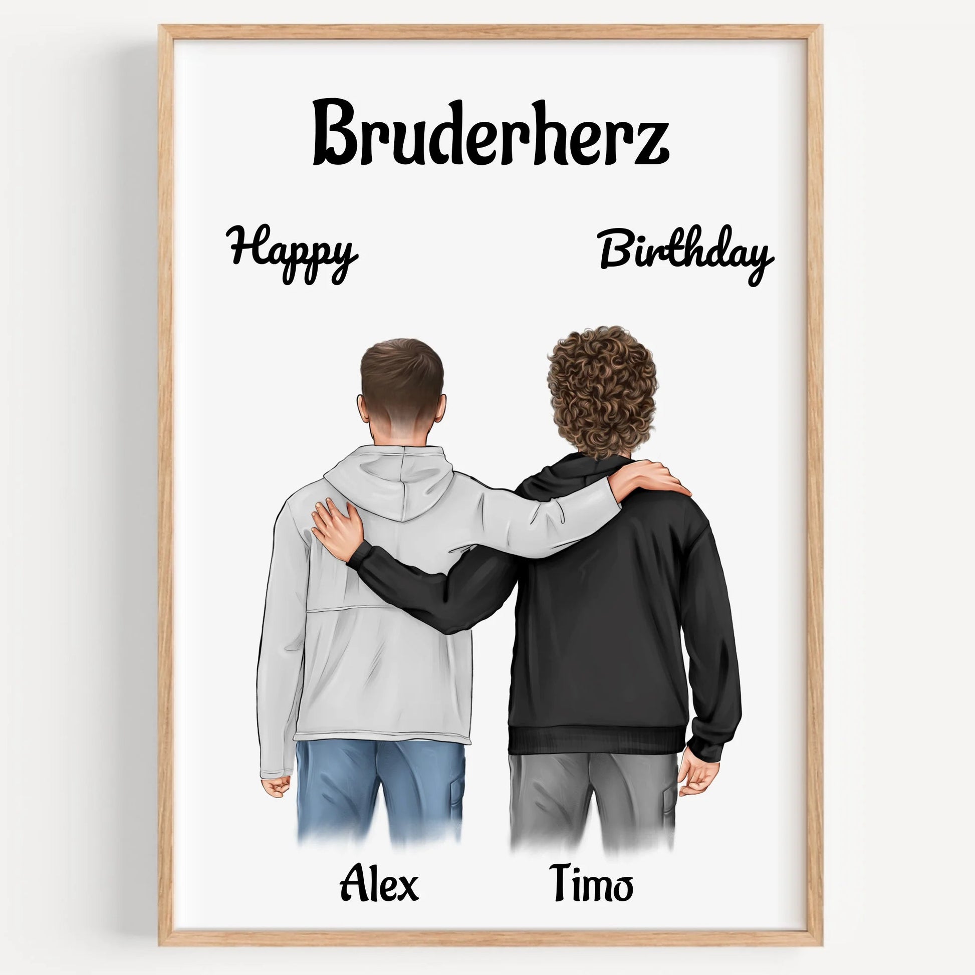Brüder Geschenk Bild personalisiert - Prinolla