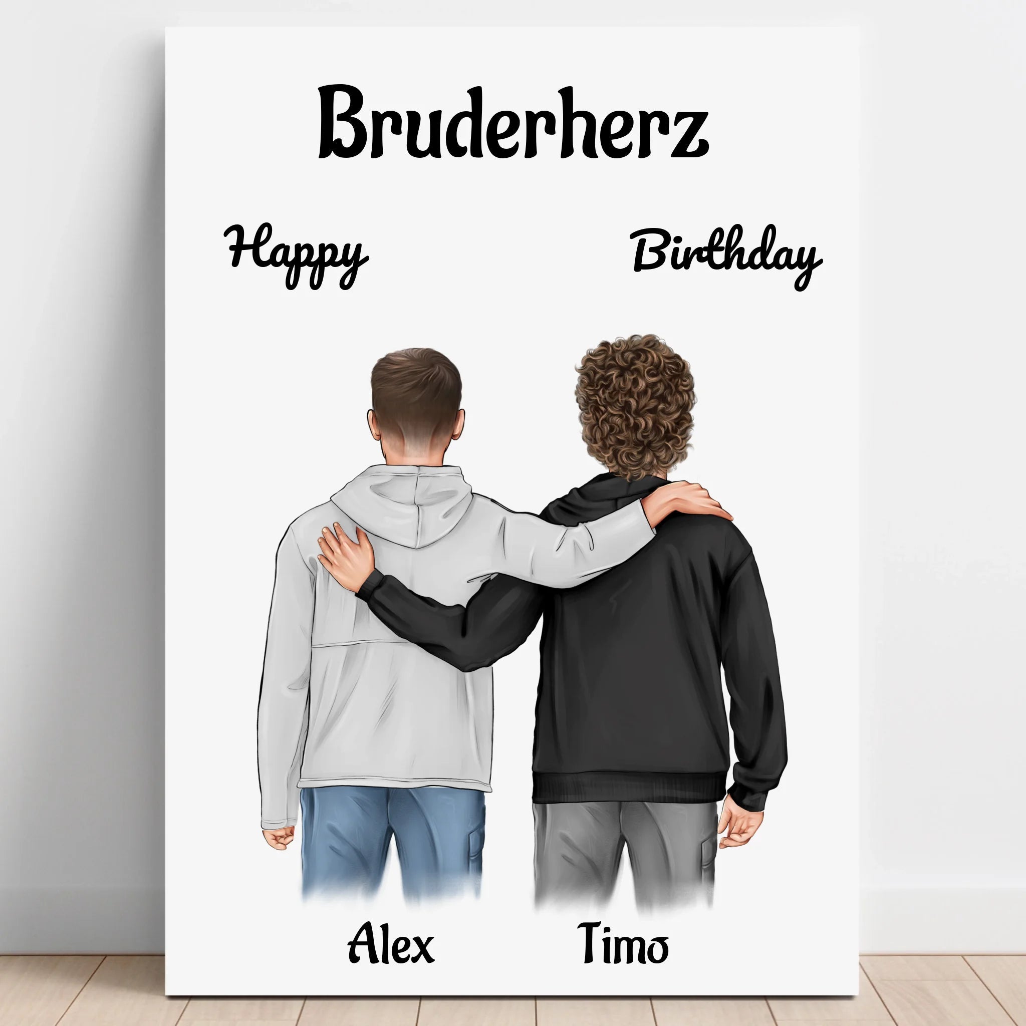 Brüder Geschenk Bild personalisiert - Prinolla