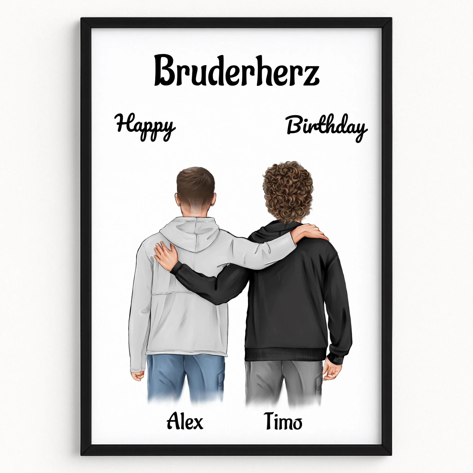 Brüder Geschenk Bild personalisiert - Prinolla