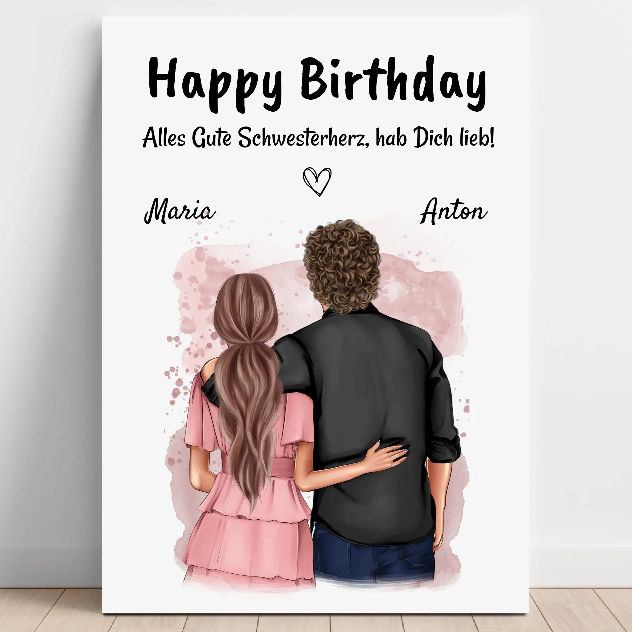 Bruder Schwester Poster Geschenk personalisiert - Prinolla