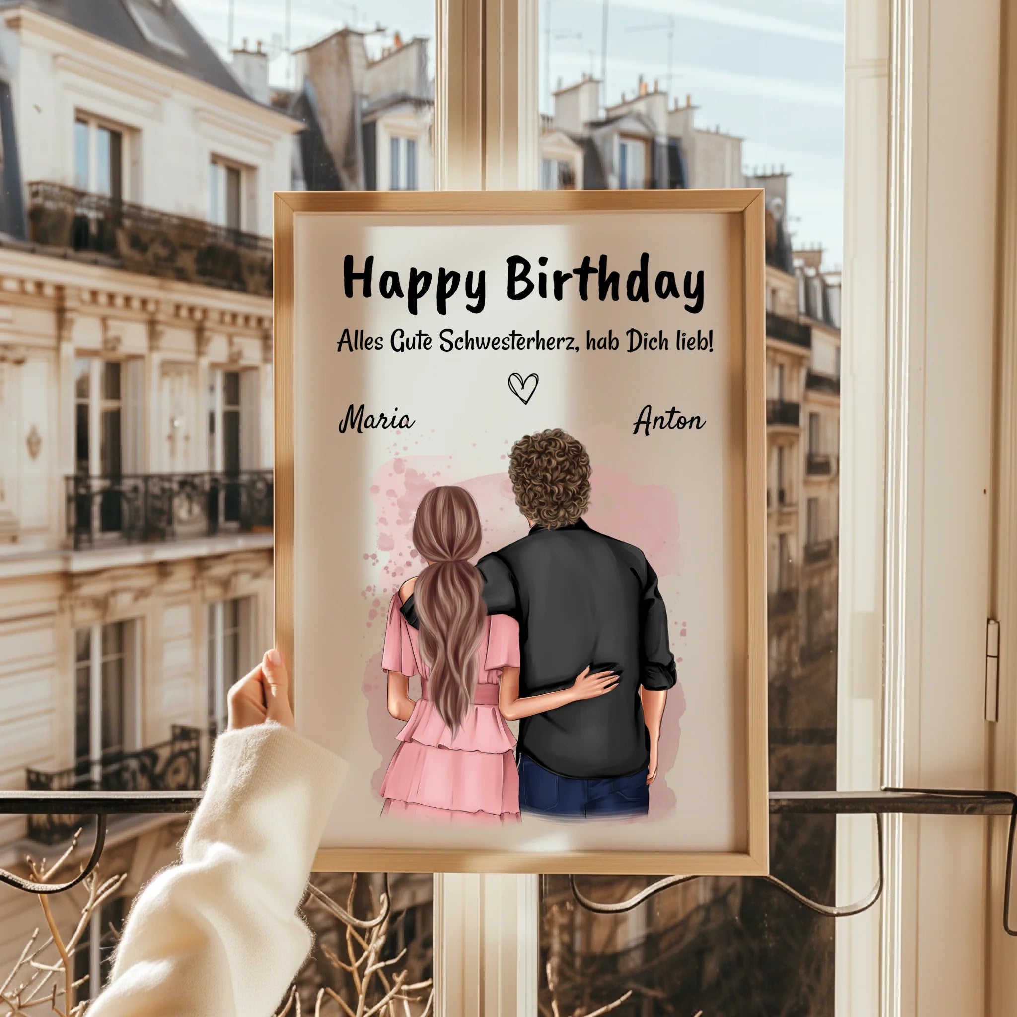 Bruder Schwester Poster Geschenk personalisiert - Prinolla