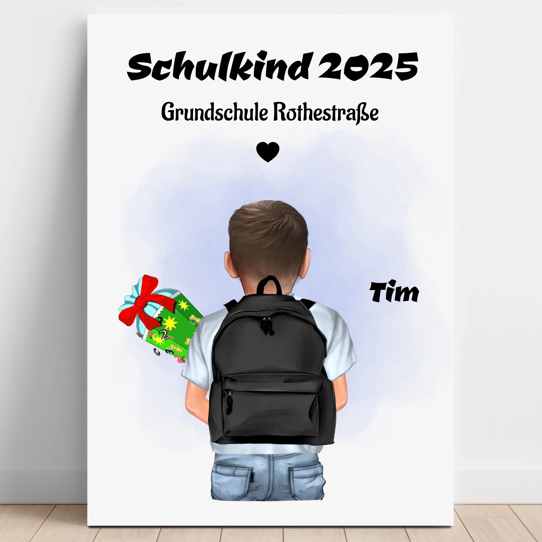 Einschulung Geschenk Junge Schulkind Poster personalisiert - Prinolla