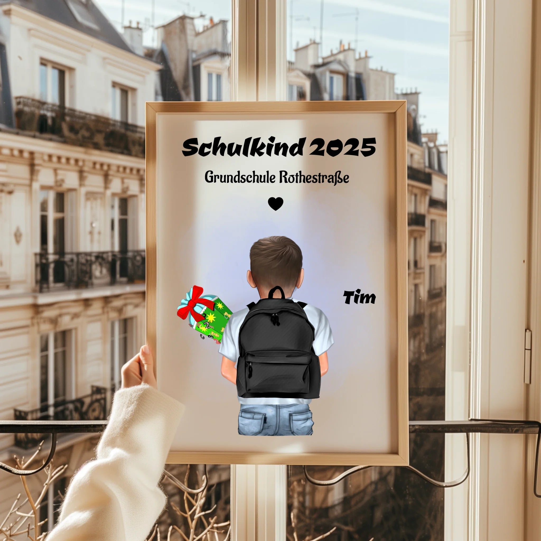 Einschulung Geschenk Junge Schulkind Poster personalisiert - Prinolla