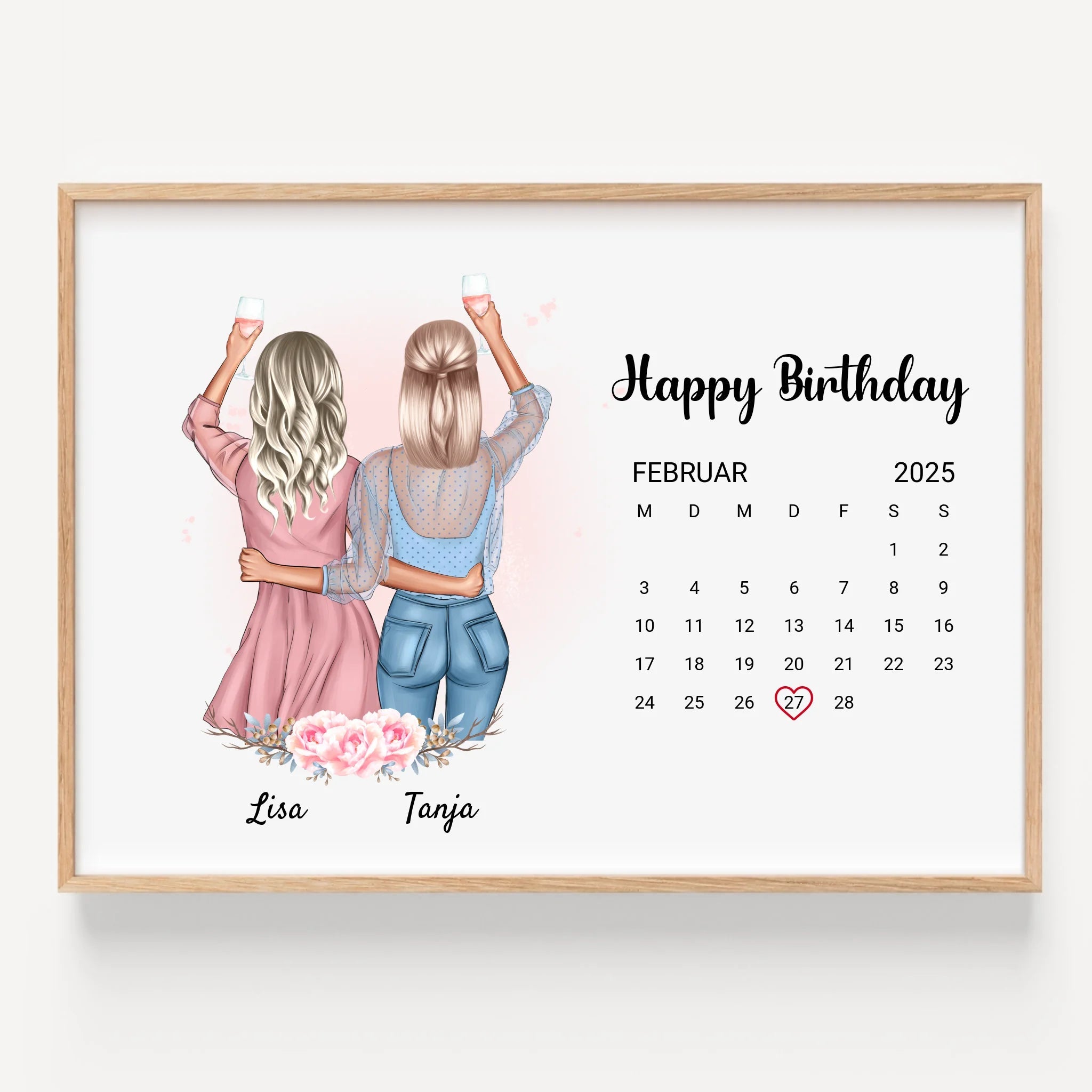 Frauen beste Freunde Geburtstag Geschenk Bild gestalten - Prinolla