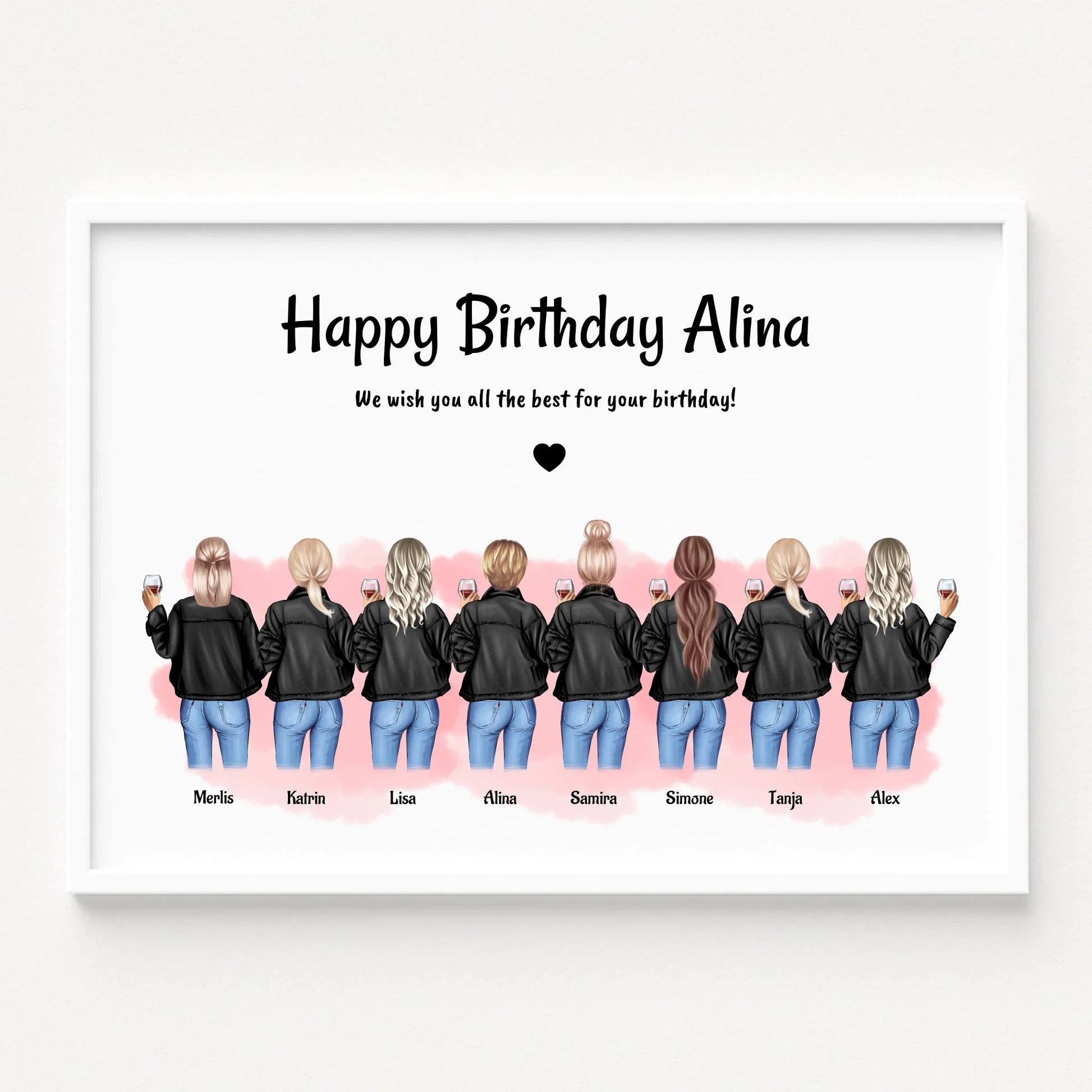 Freundinnen 8 Personen Geschenk Bild gestalten - Prinolla