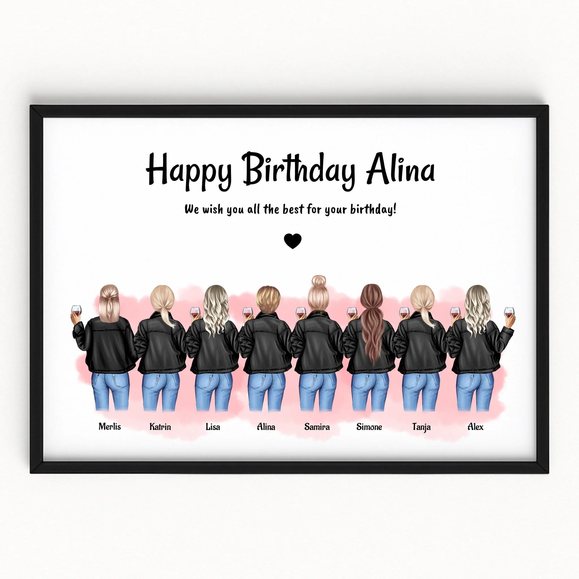 Freundinnen 8 Personen Geschenk Bild gestalten - Prinolla
