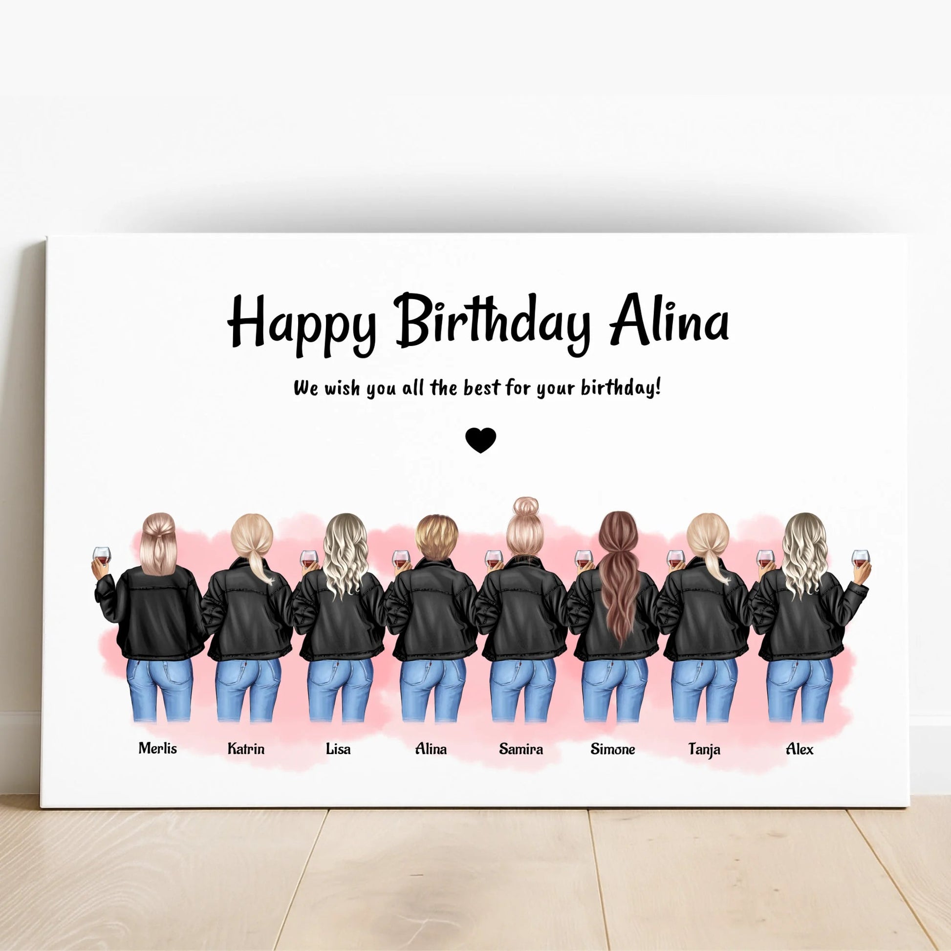 Freundinnen 8 Personen Geschenk Bild gestalten - Prinolla