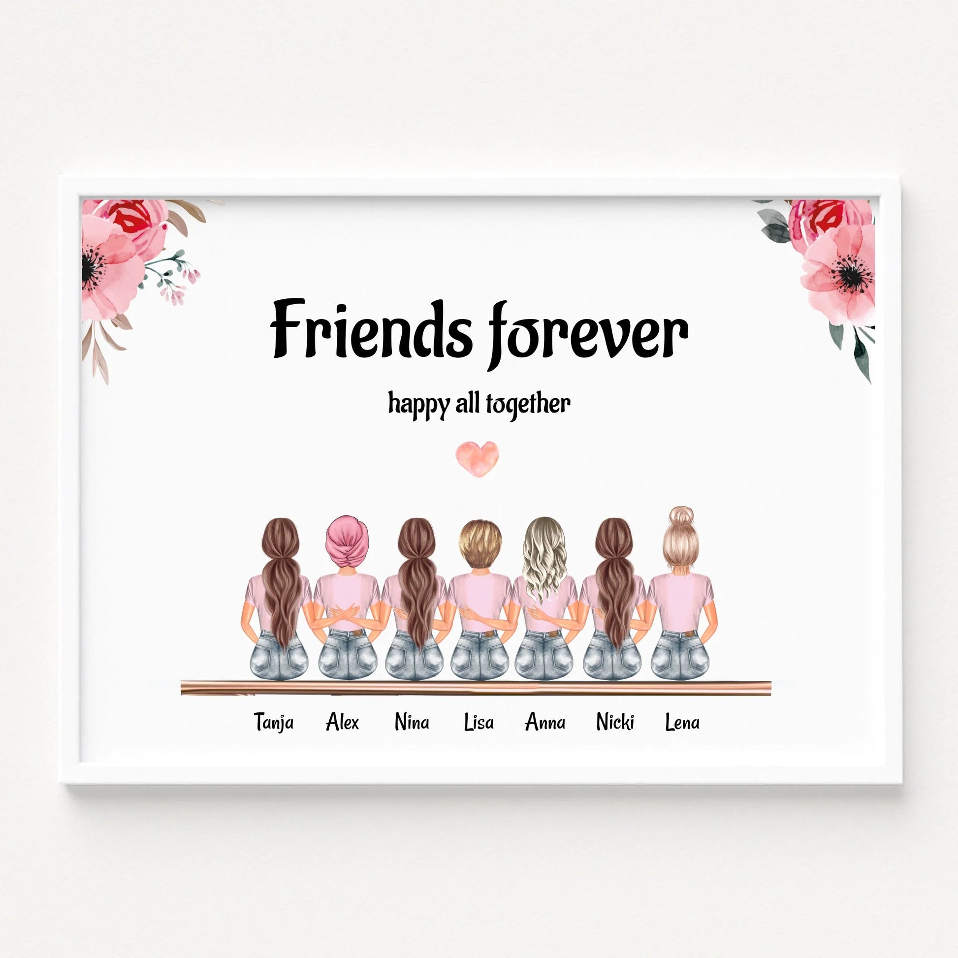 Freundinnen Geschenk Bild mit 7 Personen gestalten - Prinolla