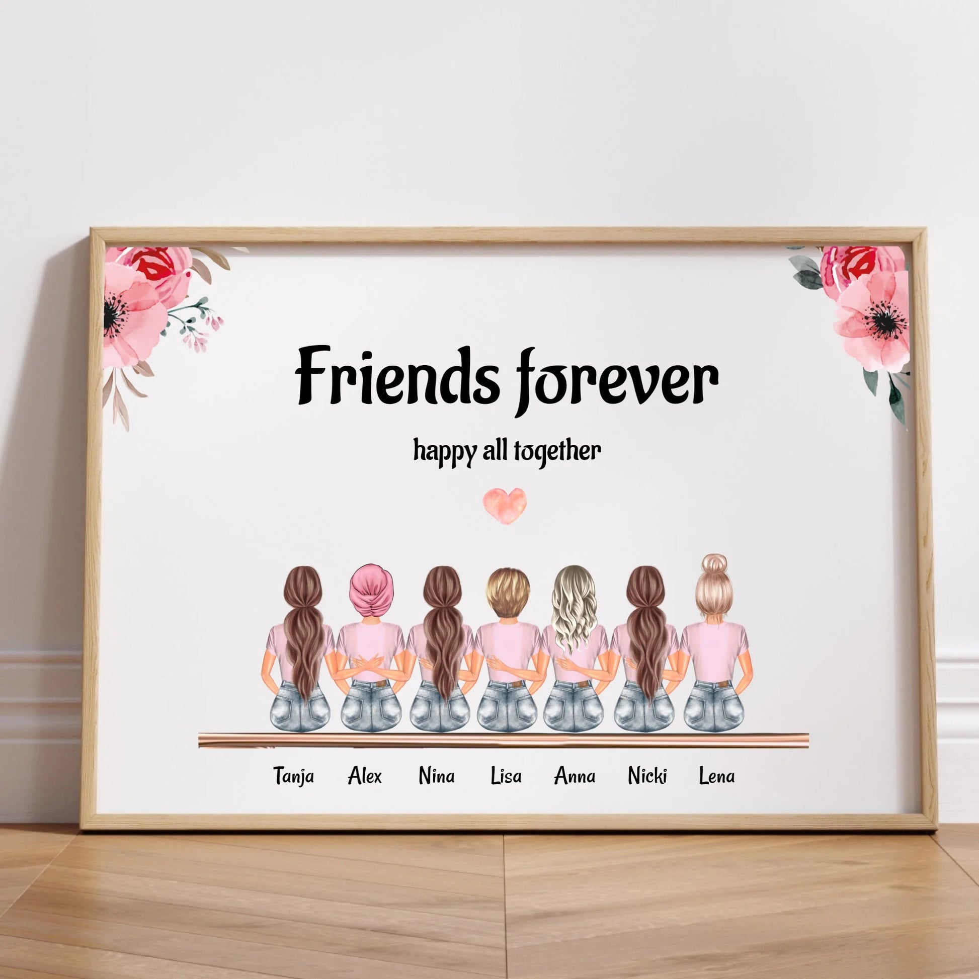 Freundinnen Geschenk Bild mit 7 Personen gestalten - Prinolla