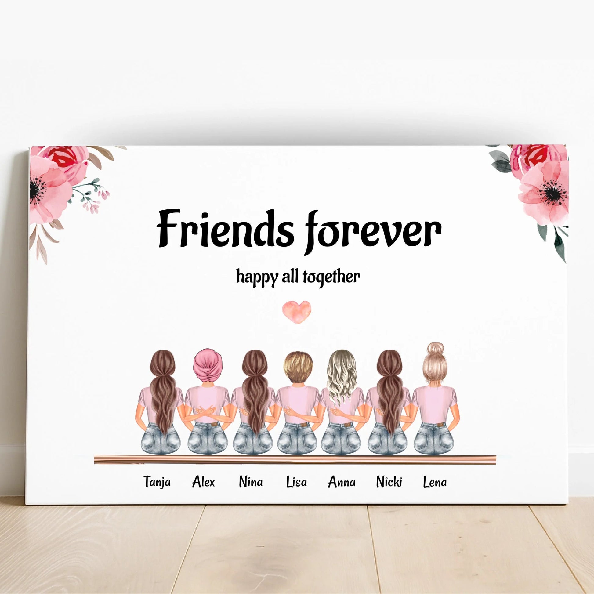 Freundinnen Geschenk Bild mit 7 Personen gestalten - Prinolla