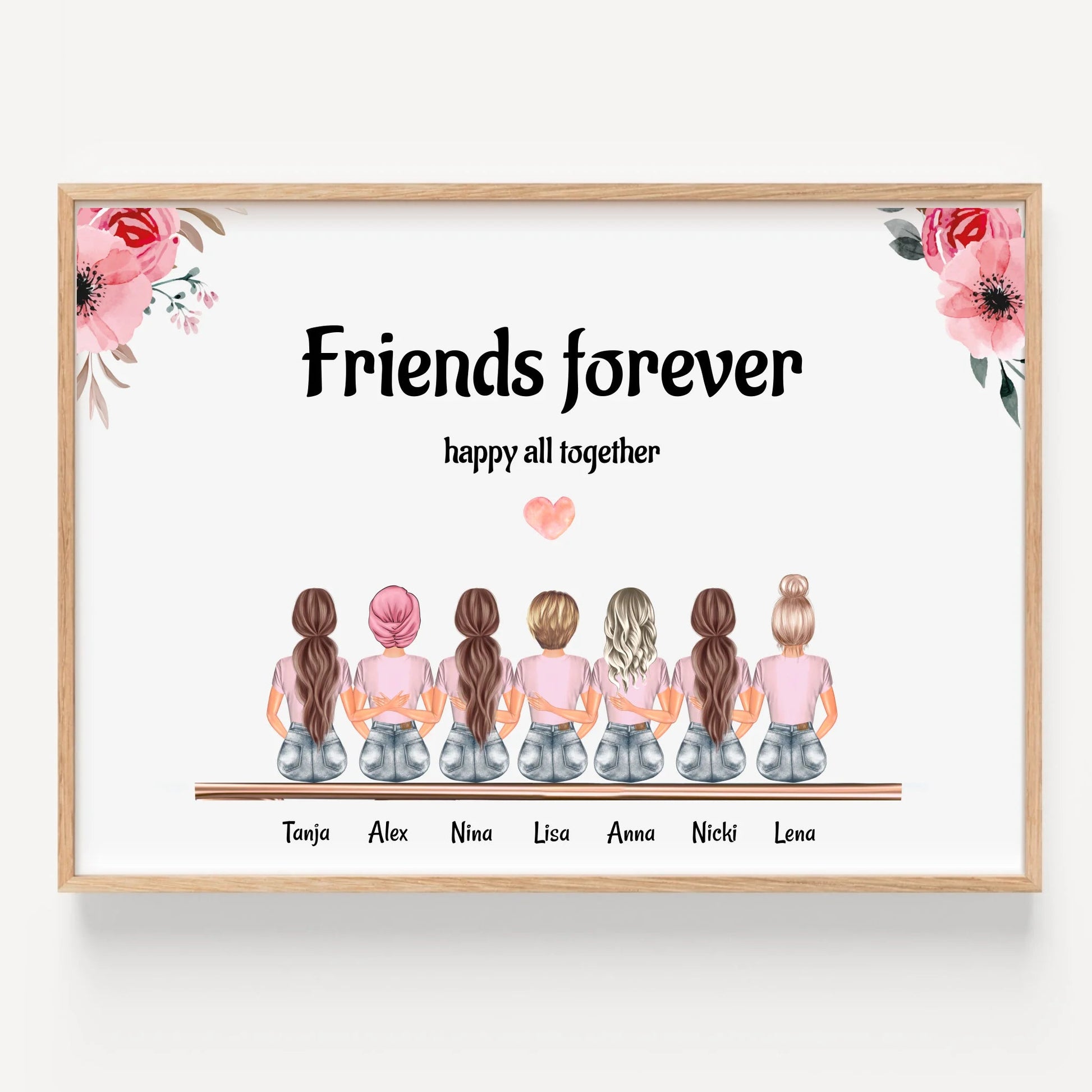 Freundinnen Geschenk Bild mit 7 Personen gestalten - Prinolla