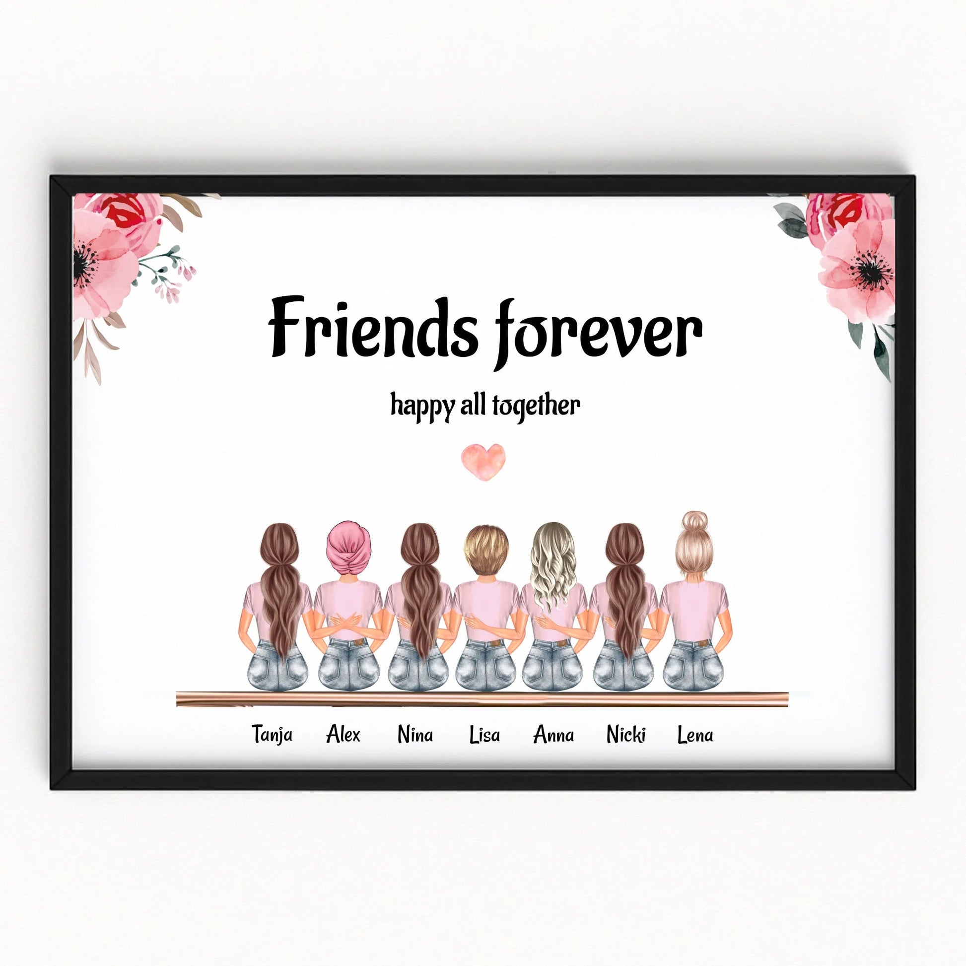 Freundinnen Geschenk Bild mit 7 Personen gestalten - Prinolla