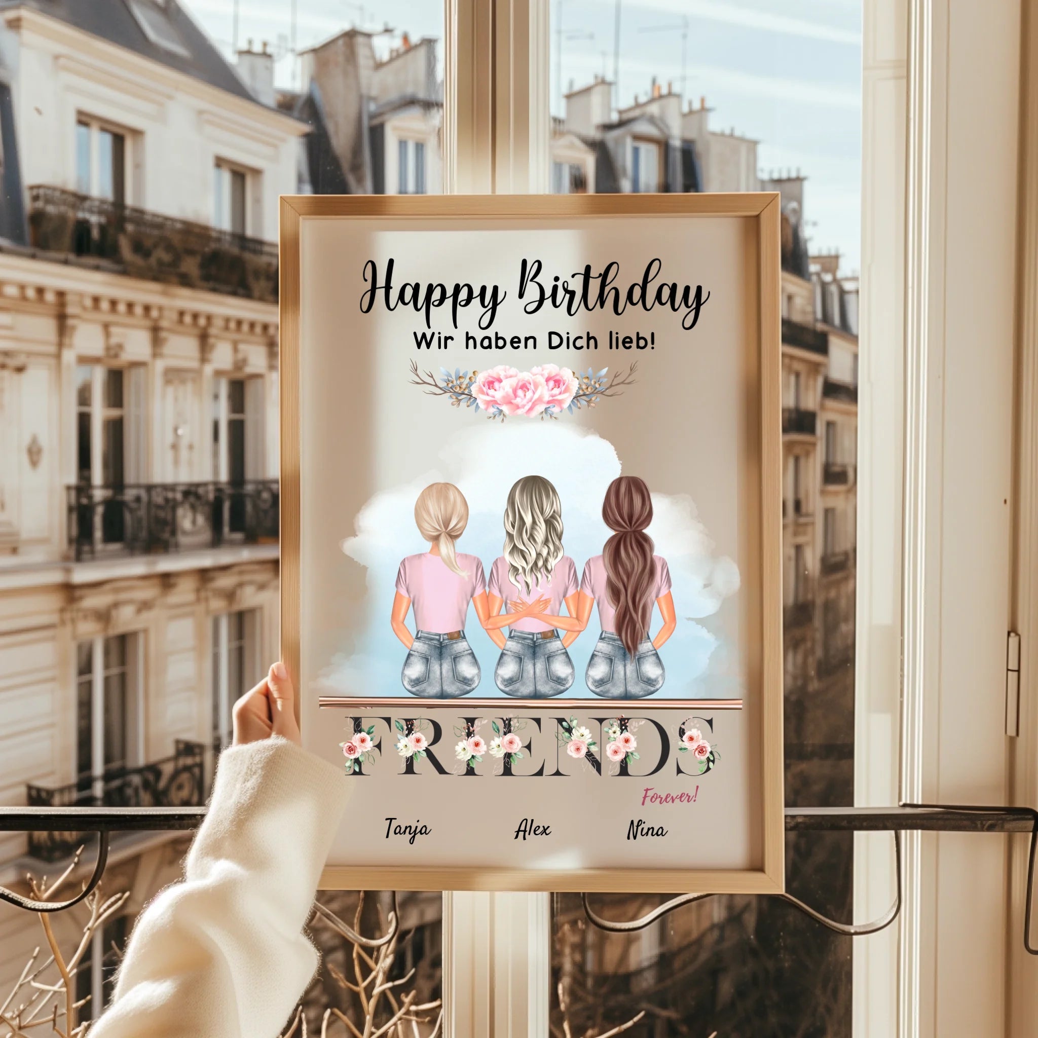 Freundinnen Geschenk Poster 3 Personen gestalten - Prinolla