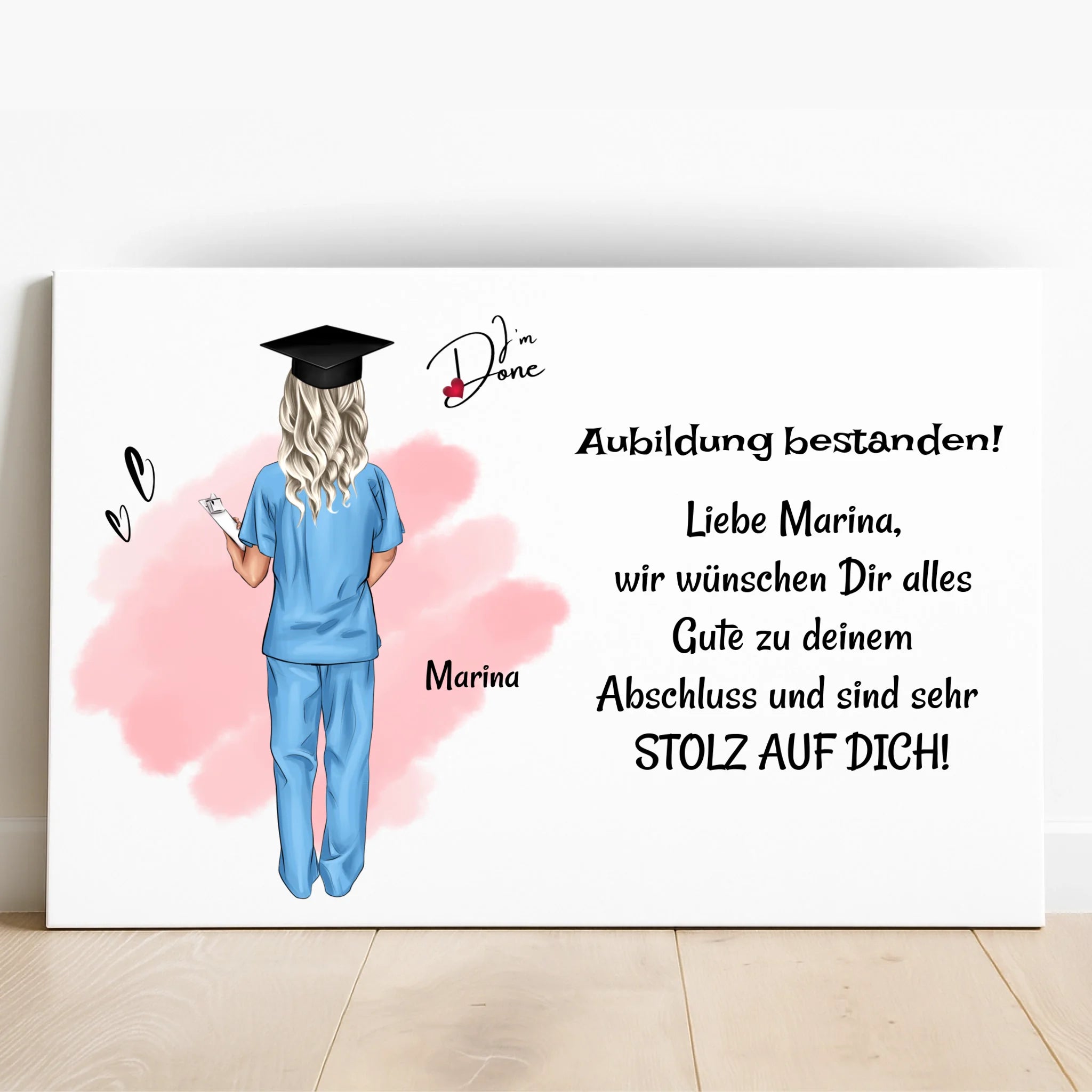 Geschenk Krankenschwester Examen bestanden Poster gestalten - Prinolla