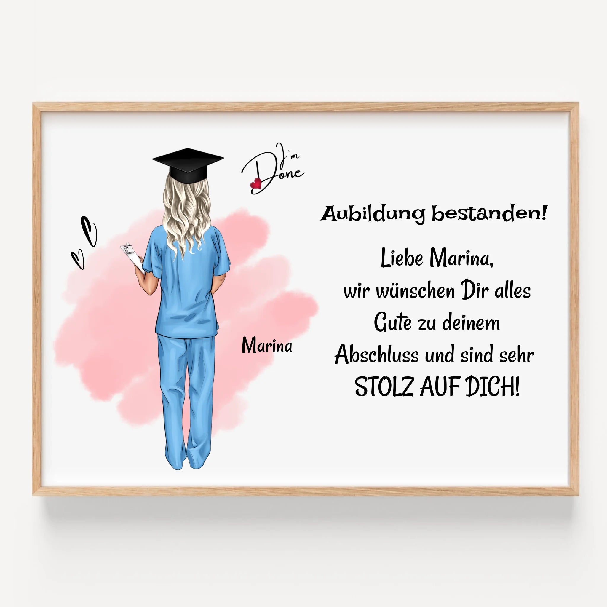 Geschenk Krankenschwester Examen bestanden Poster gestalten - Prinolla