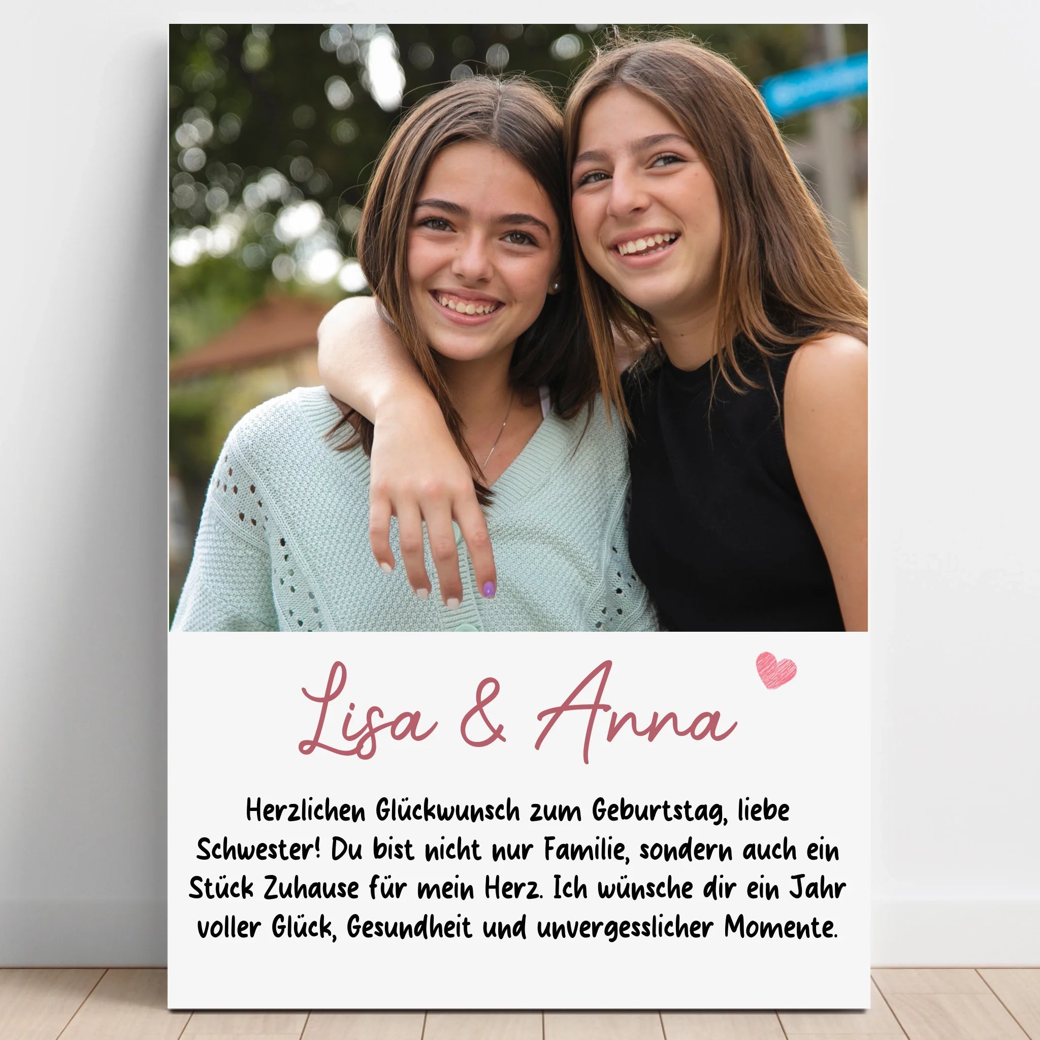 Geschwister Foto Geschenk Bild personalisiert - Prinolla