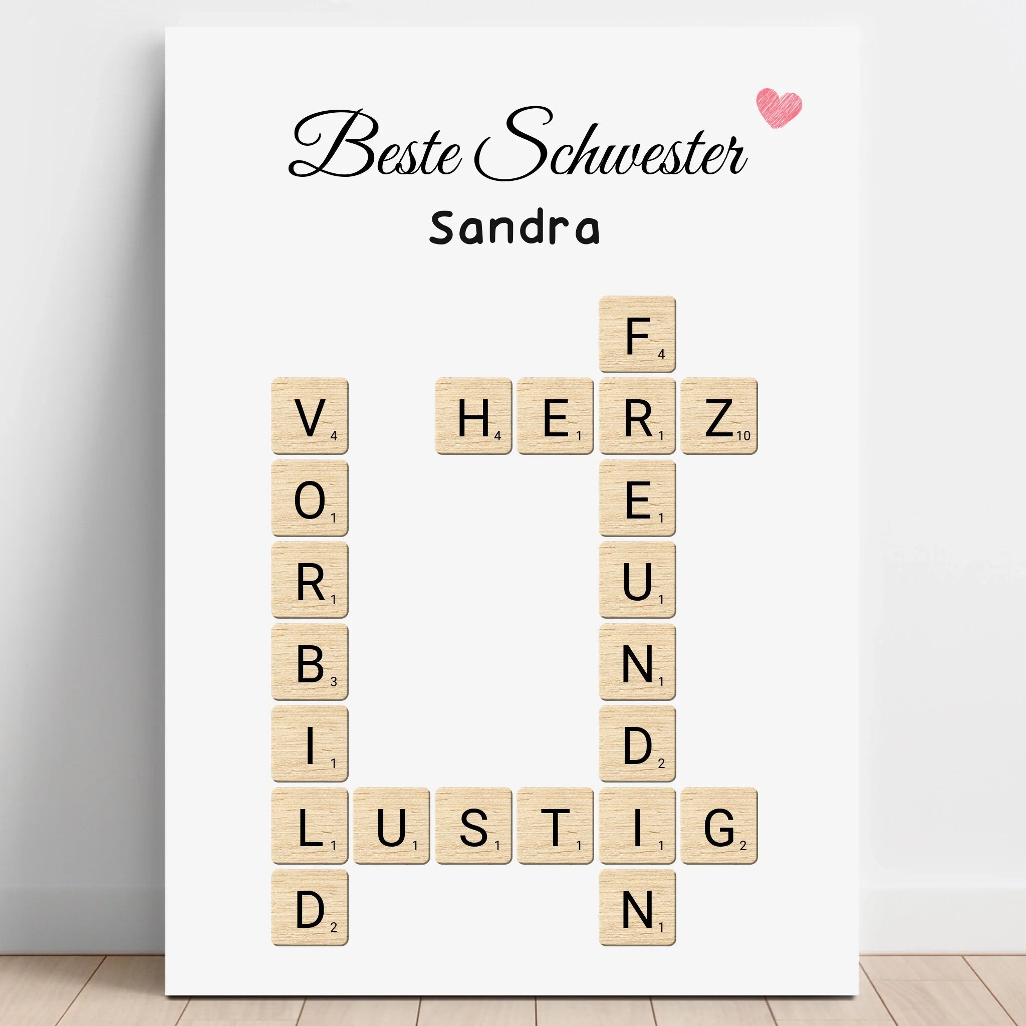 Geschwister Geschenk Wort Poster personalisiert - Prinolla