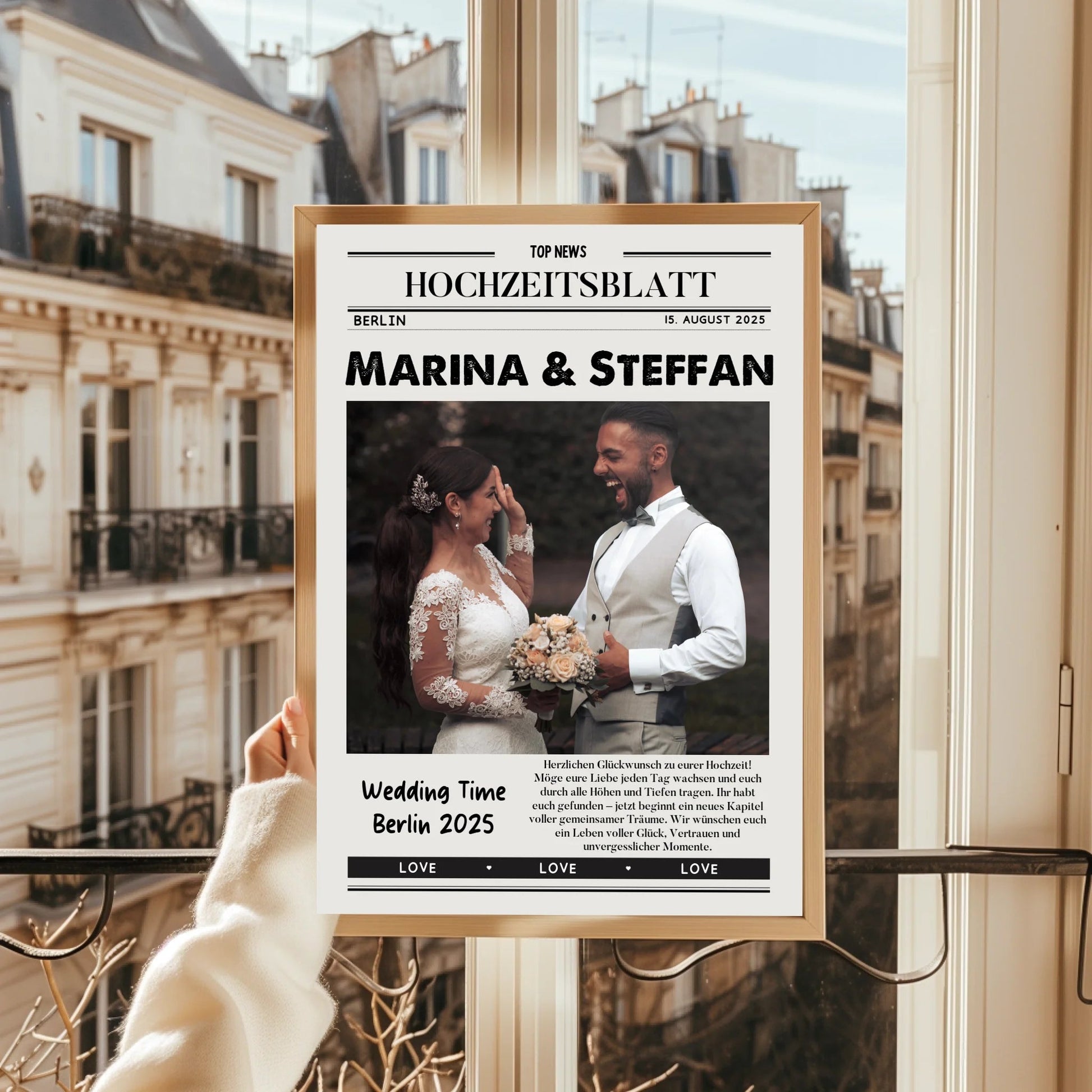 Hochzeit Geschenk Zeitungsposter personalisiert - Prinolla