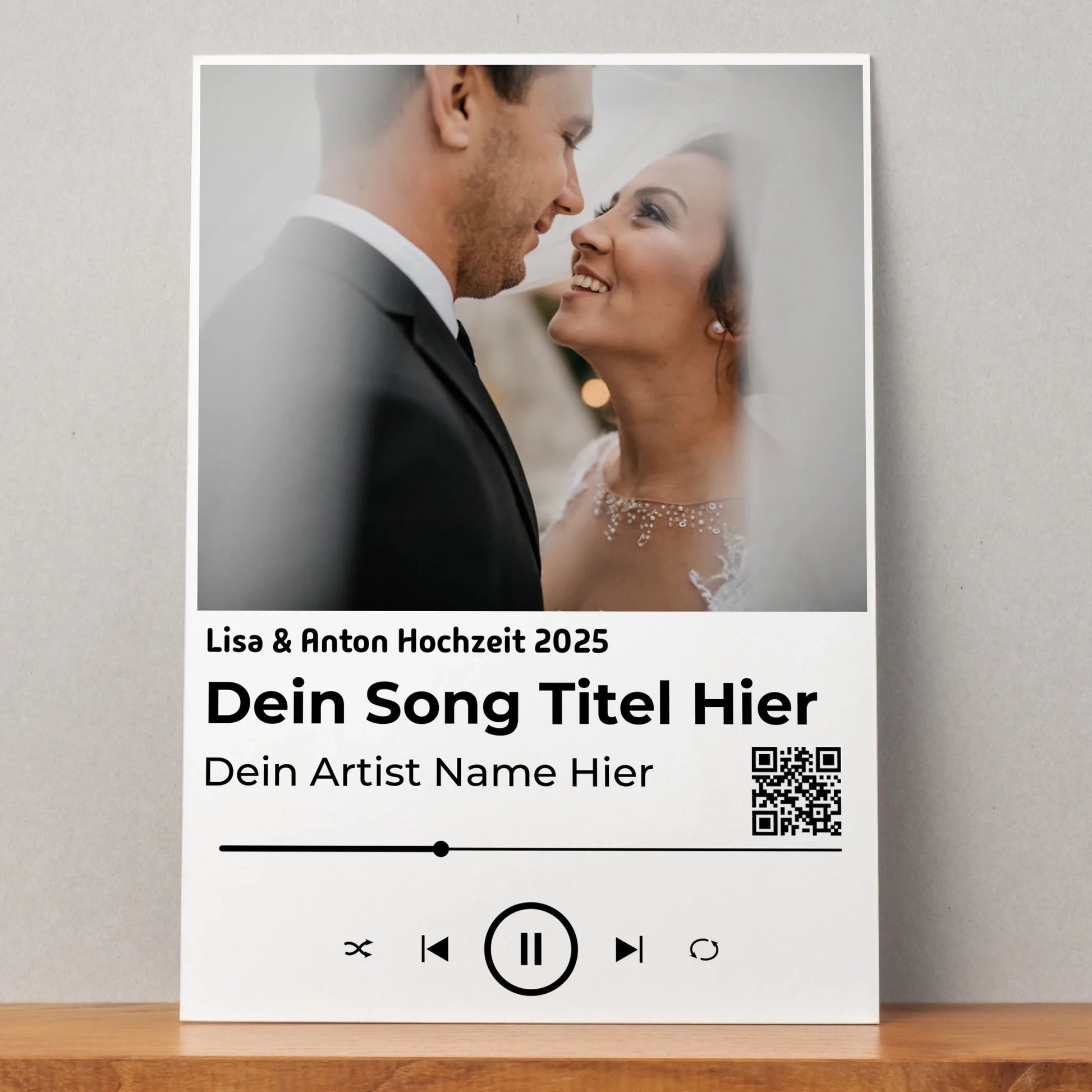 Hochzeitslied Geschenk Poster zur Hochzeit mit Foto - Prinolla