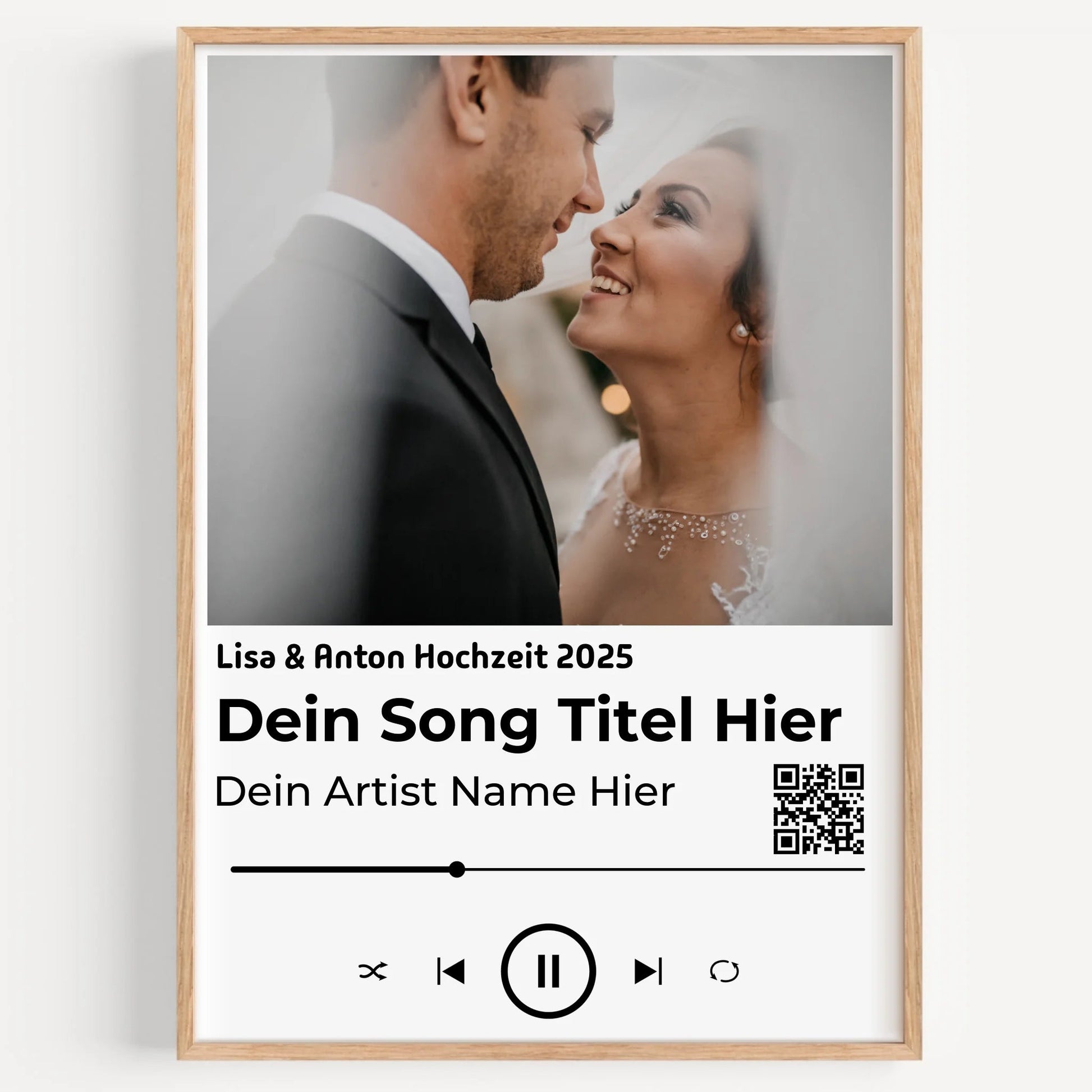 Hochzeitslied Geschenk Poster zur Hochzeit mit Foto - Prinolla