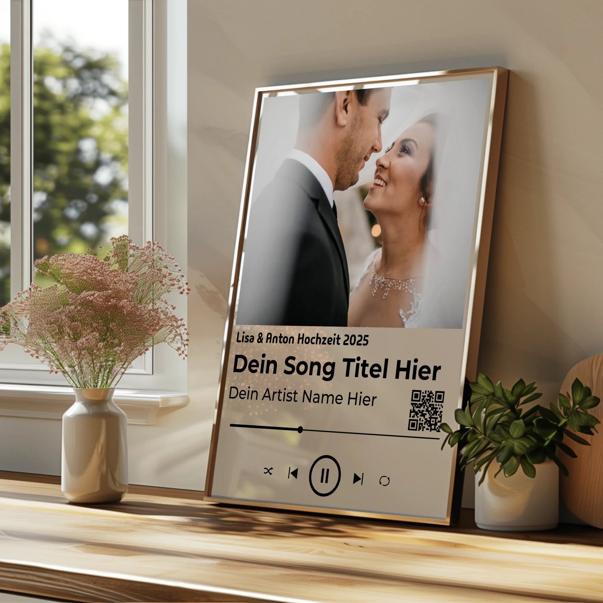 Hochzeitslied Geschenk Poster zur Hochzeit mit Foto - Prinolla