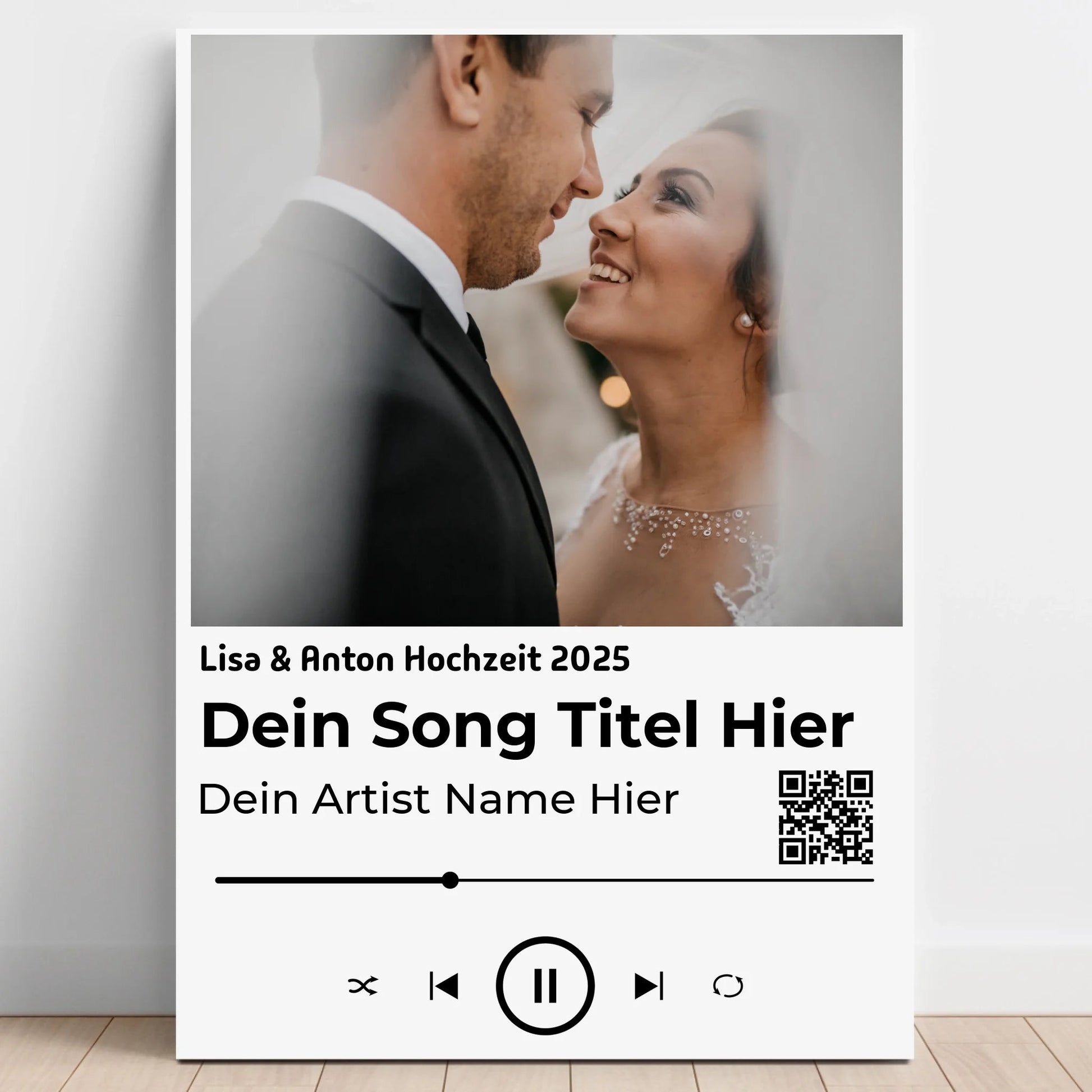 Hochzeitslied Geschenk Poster zur Hochzeit mit Foto - Prinolla