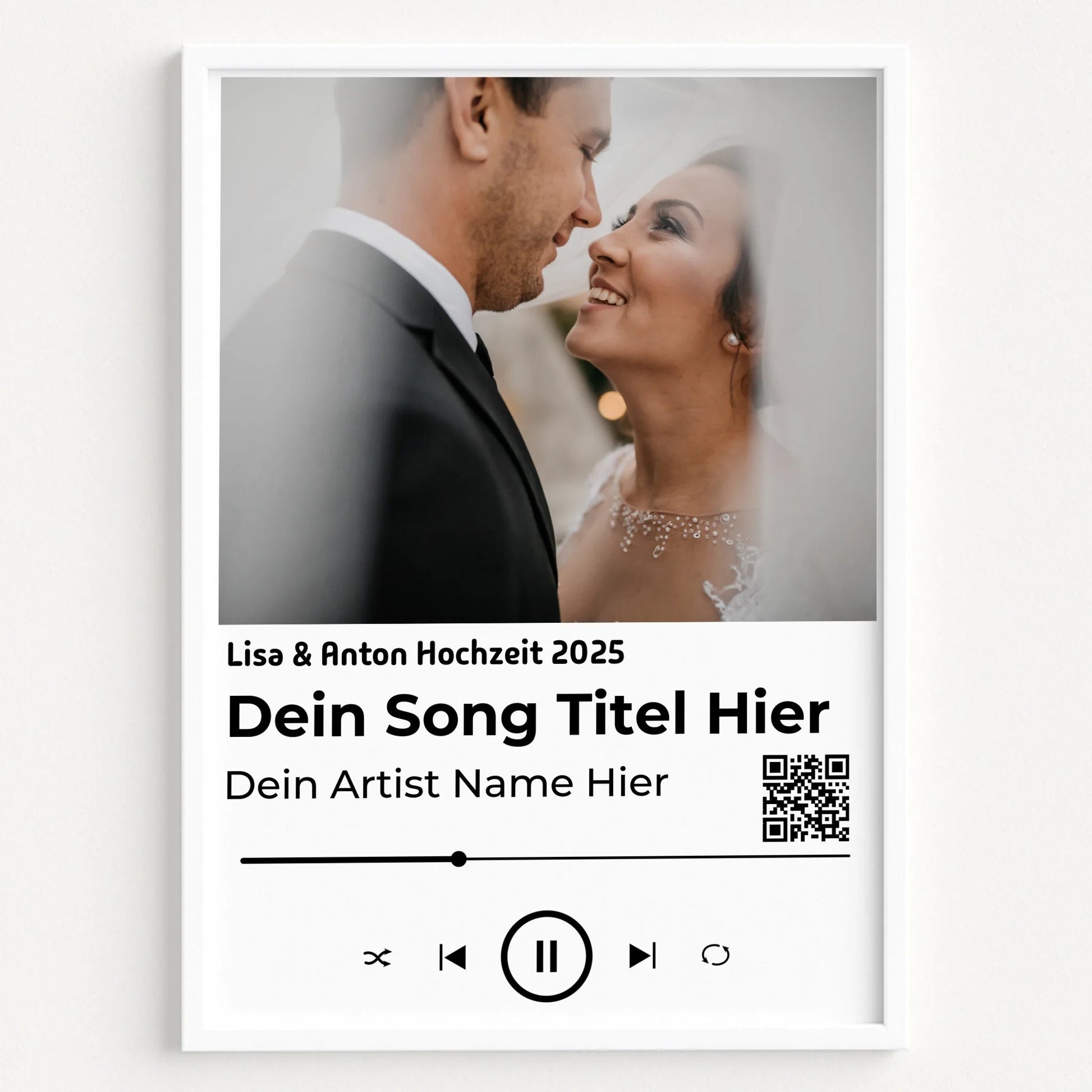 Hochzeitslied Geschenk Poster zur Hochzeit mit Foto - Prinolla