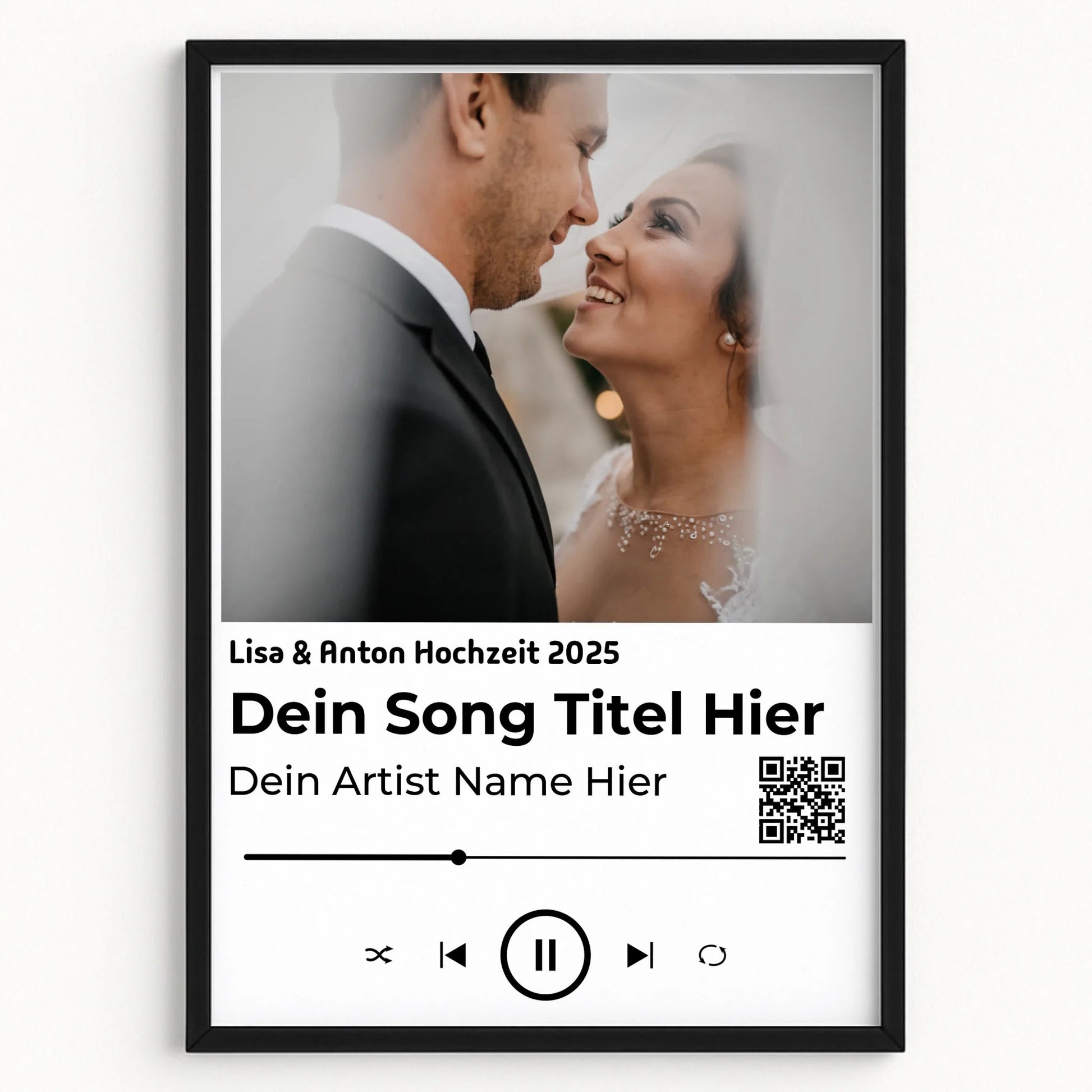 Hochzeitslied Geschenk Poster zur Hochzeit mit Foto - Prinolla