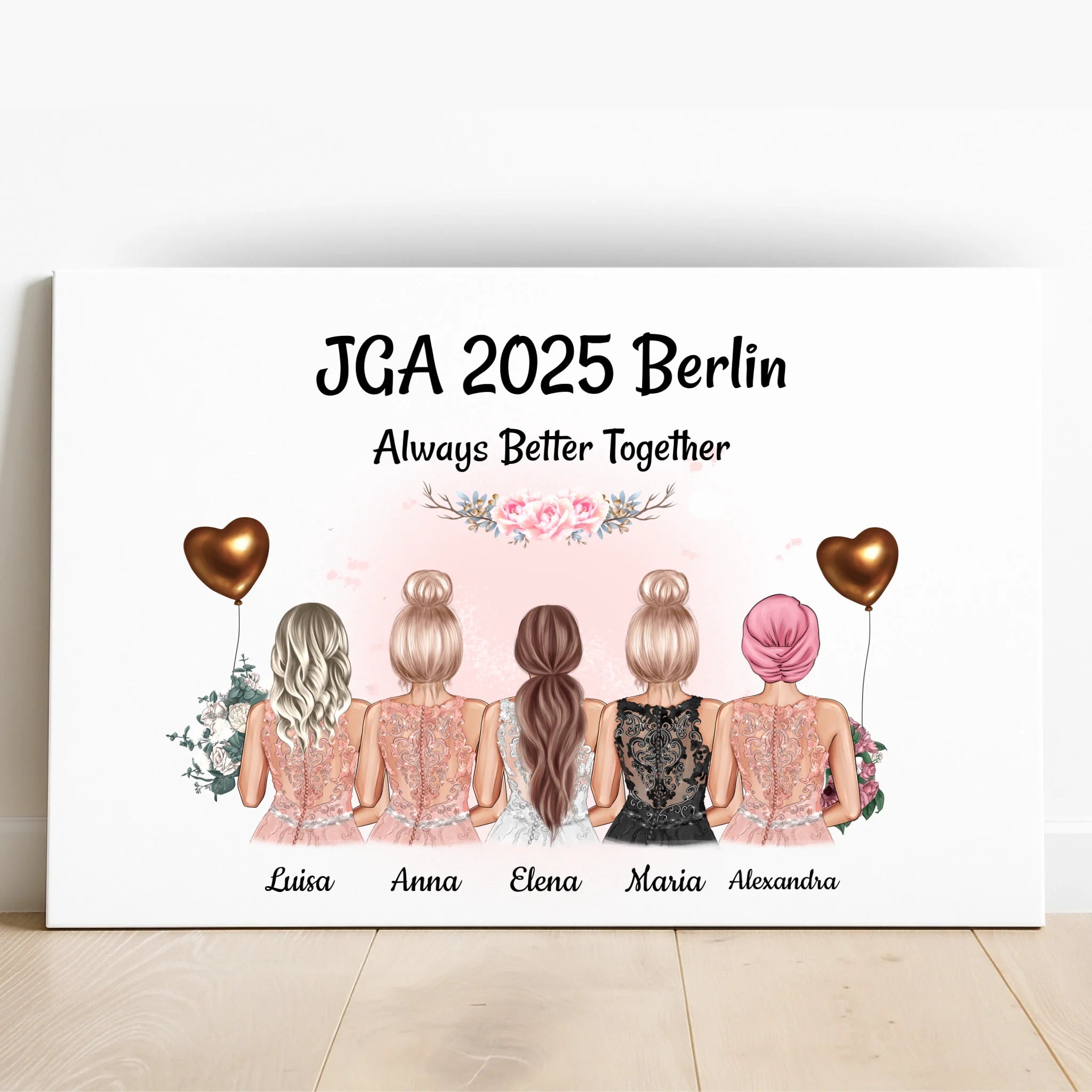 JGA Bild Geschenk 5 Personen personalisiert - Prinolla