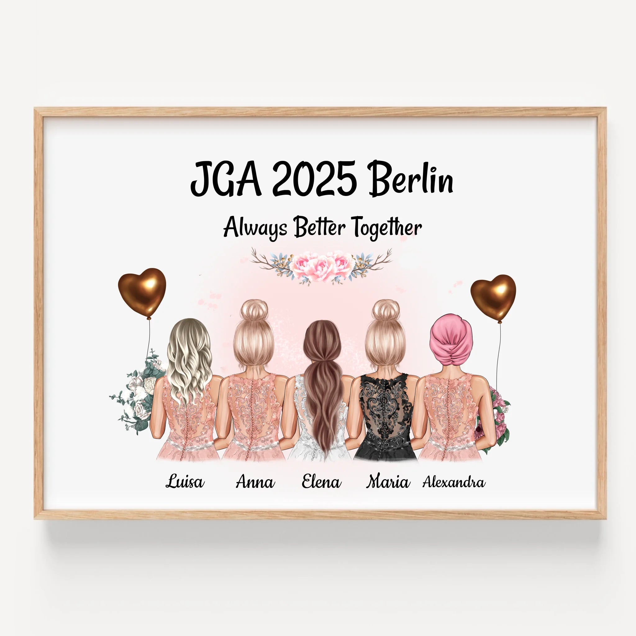 JGA Bild Geschenk 5 Personen personalisiert - Prinolla