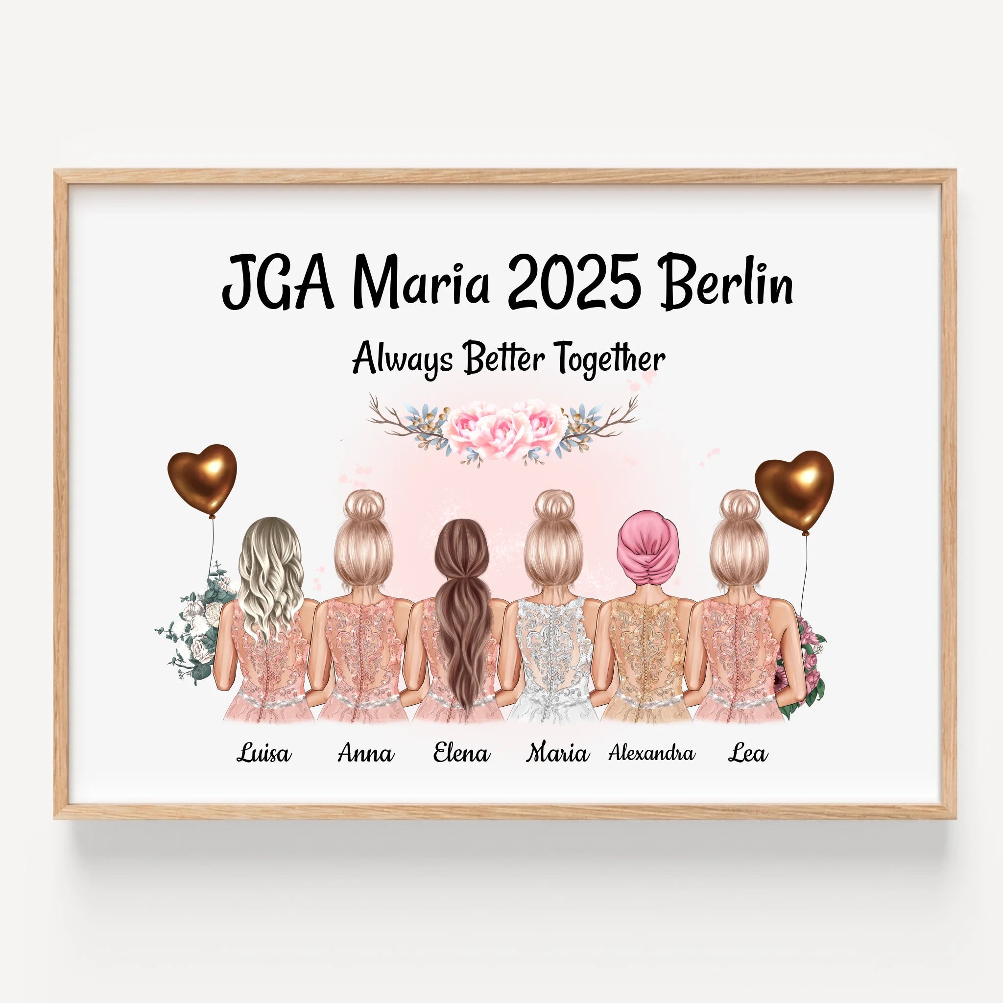 JGA Geschenk Poster 6 Personen selber gestalten - Prinolla