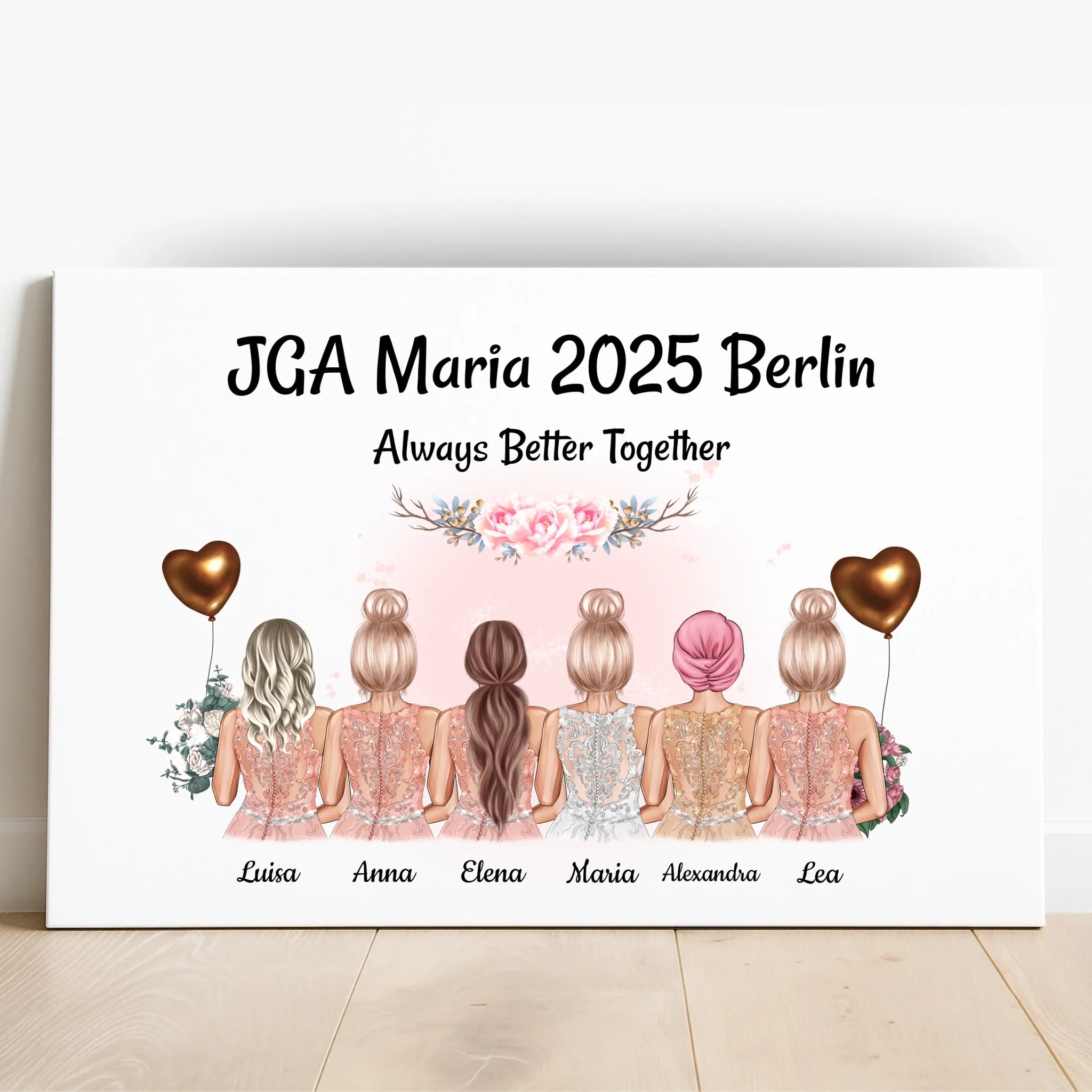 JGA Geschenk Poster 6 Personen selber gestalten - Prinolla