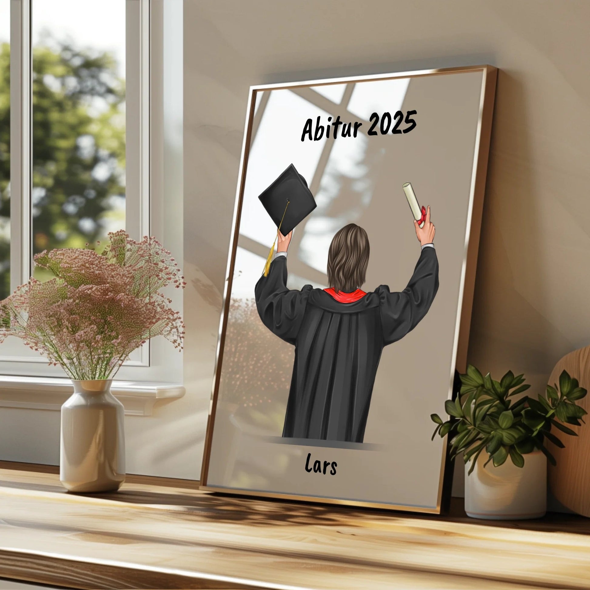 Junge Abitur Geschenkidee Bild personalisiert - Prinolla