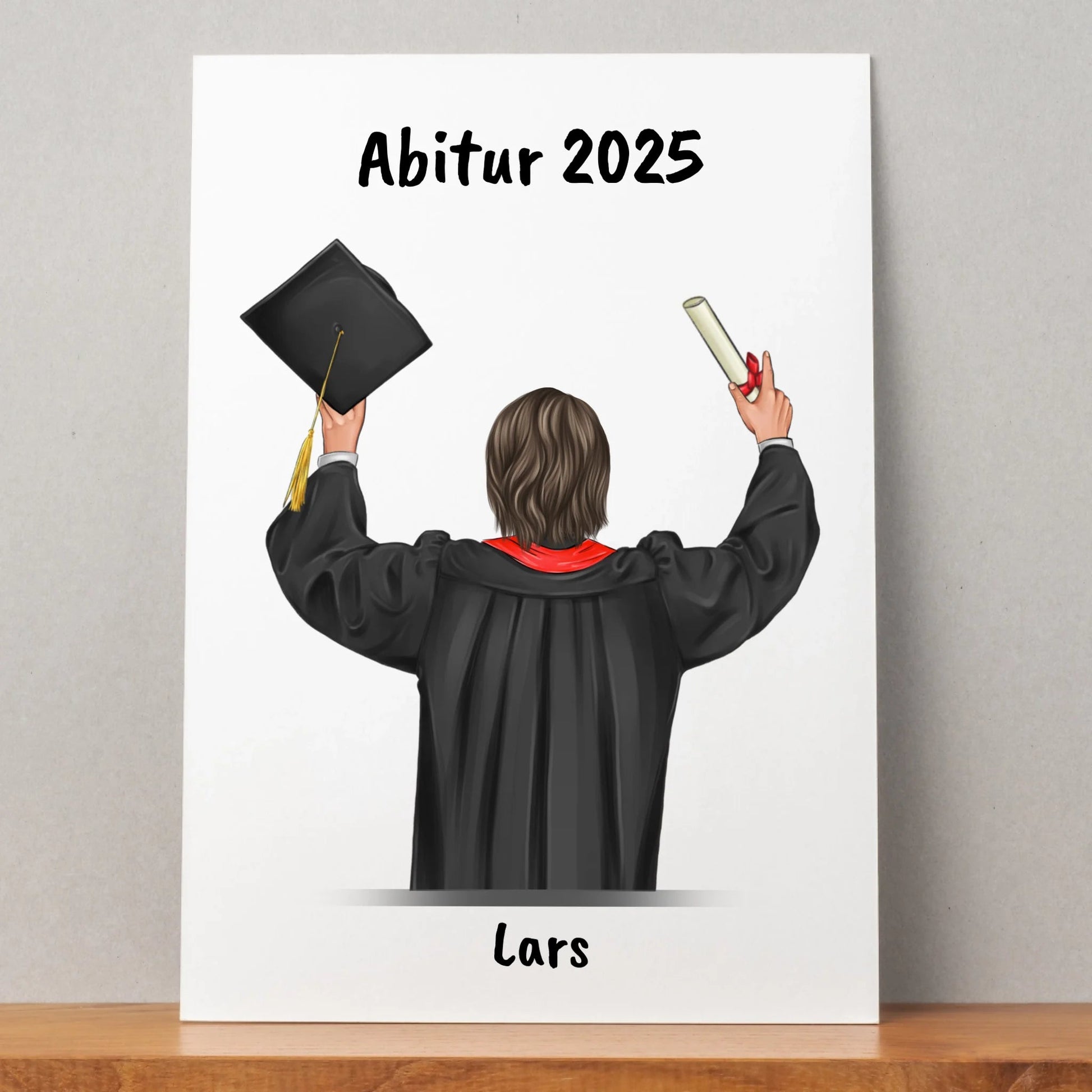 Junge Abitur Geschenkidee Bild personalisiert - Prinolla