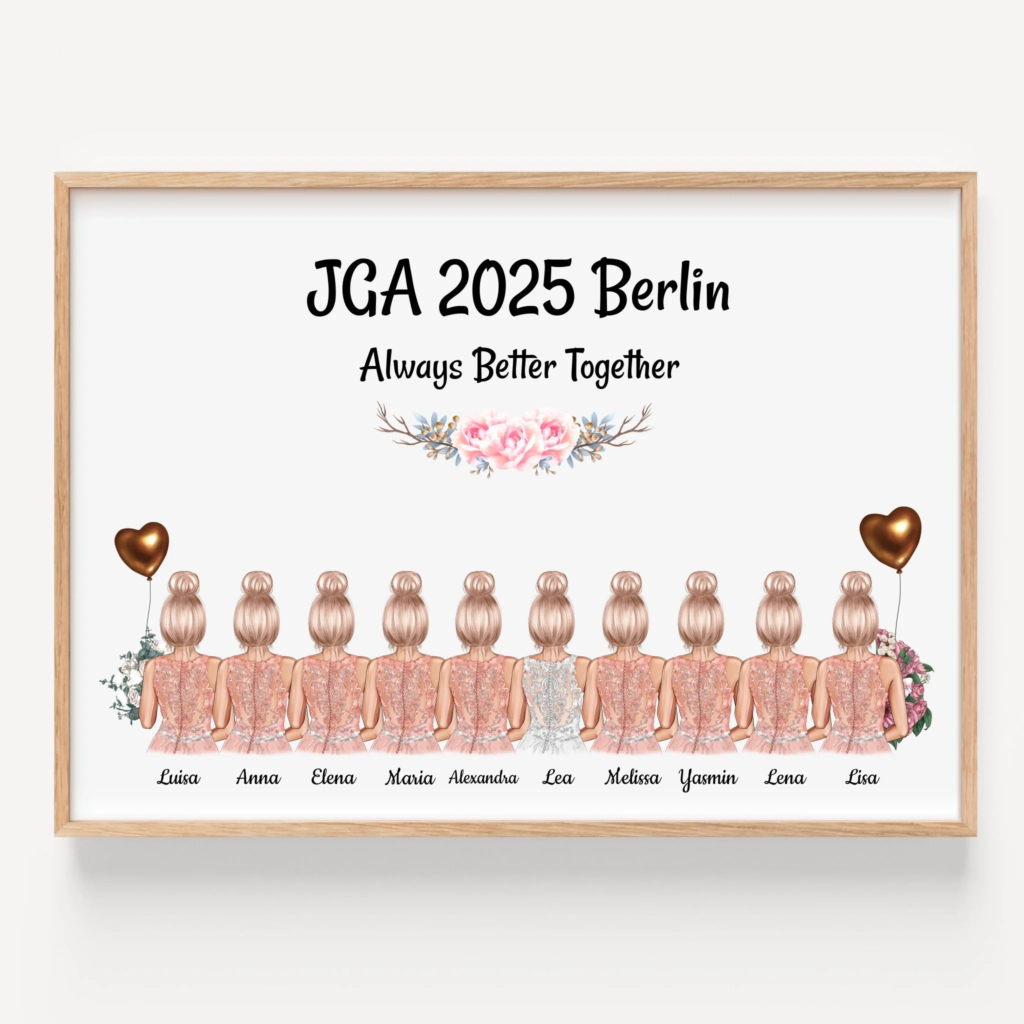 Junggesellinnenabschied 10 Mädchen Poster Geschenk personalisiert - Prinolla