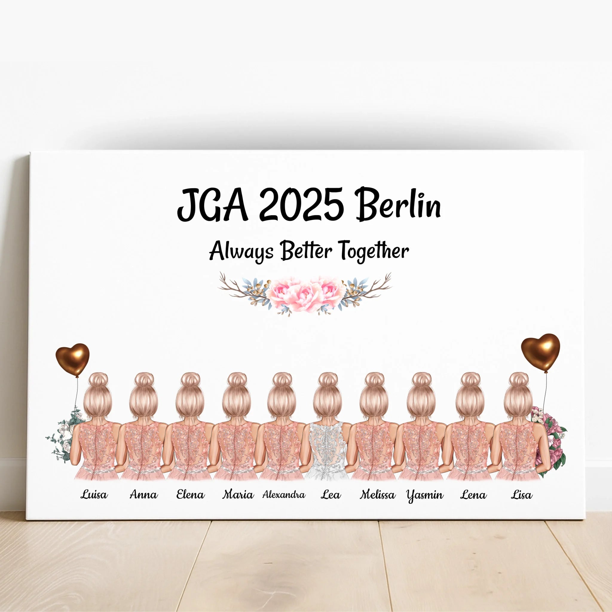 Junggesellinnenabschied 10 Mädchen Poster Geschenk personalisiert - Prinolla