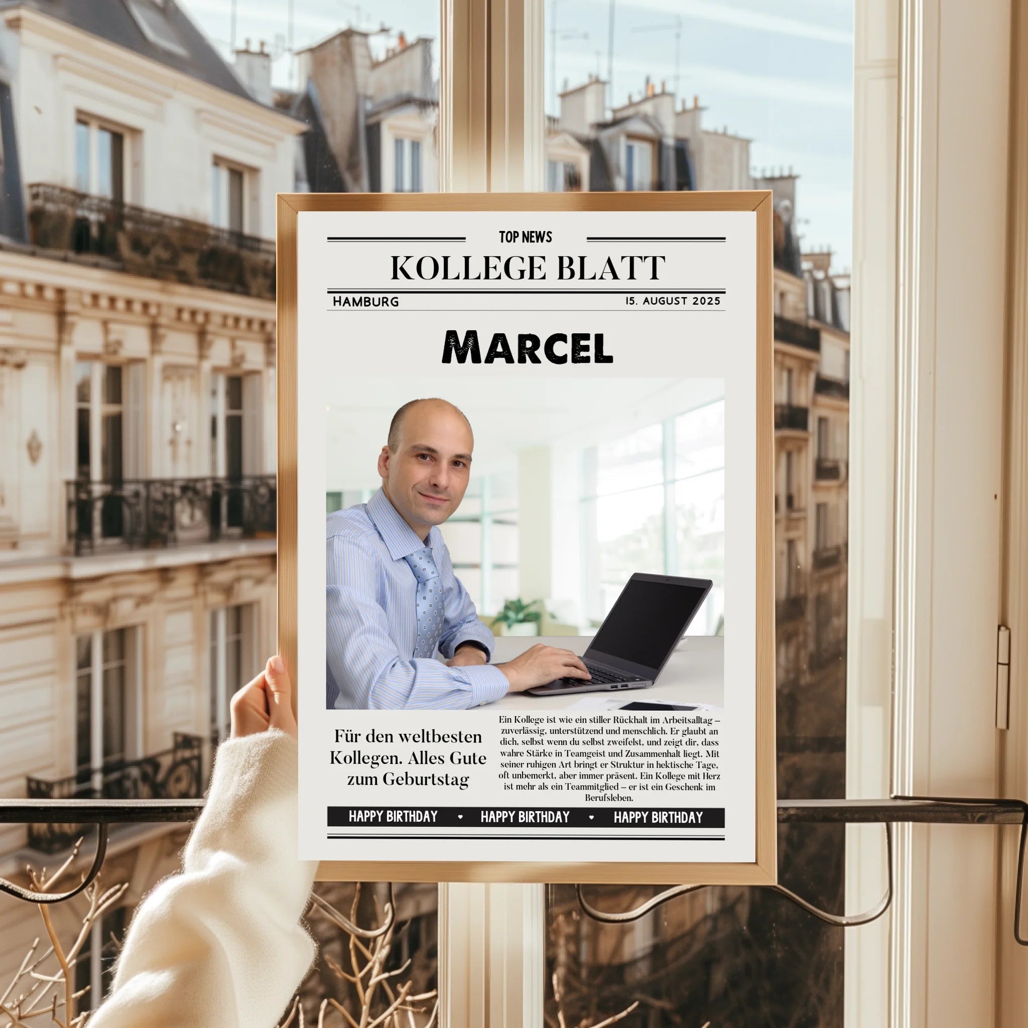 Kollege Mann Geschenk Zeitungsposter personalisiert - Prinolla