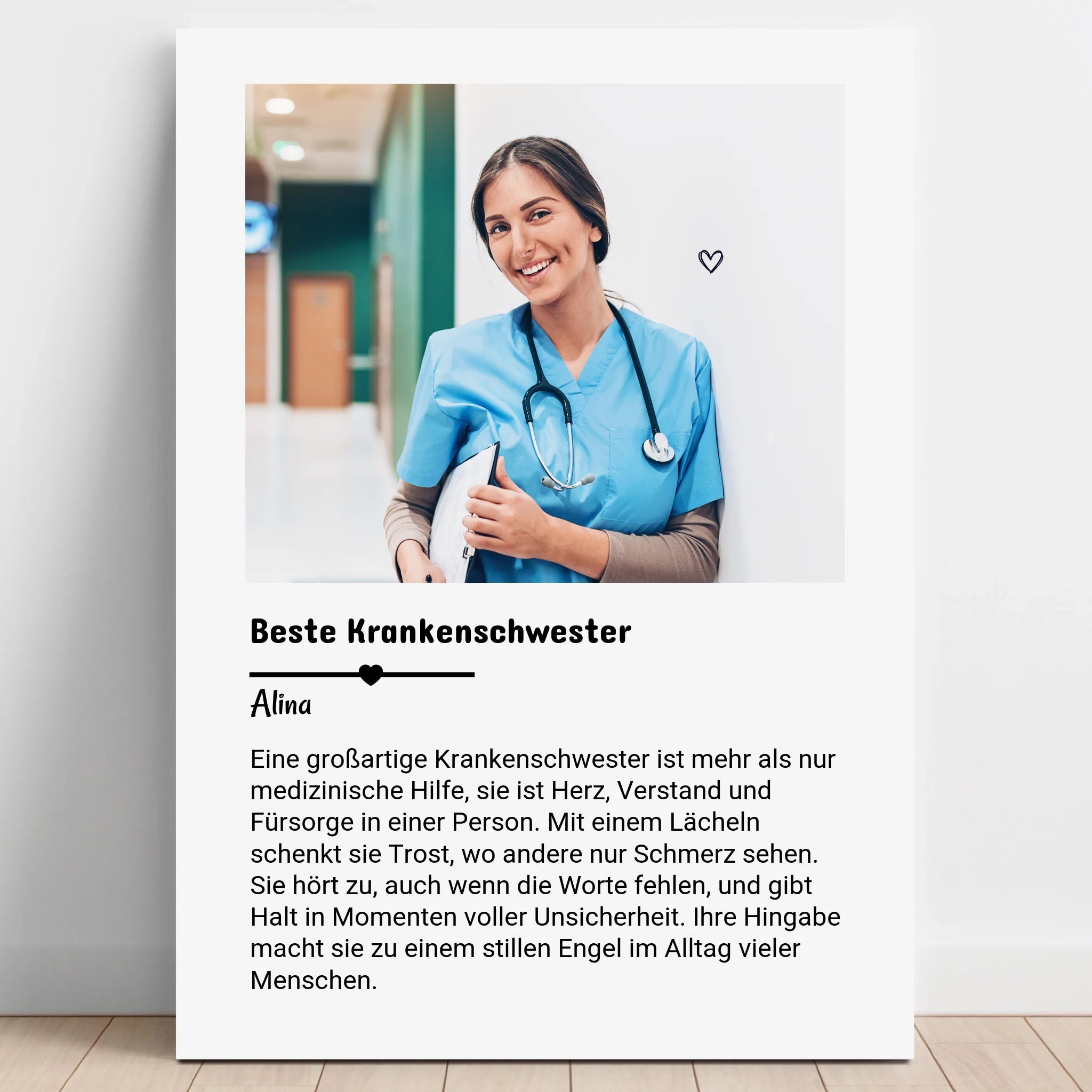 Krankenschwester Definition Geschenk Foto Poster personalisiert - Prinolla