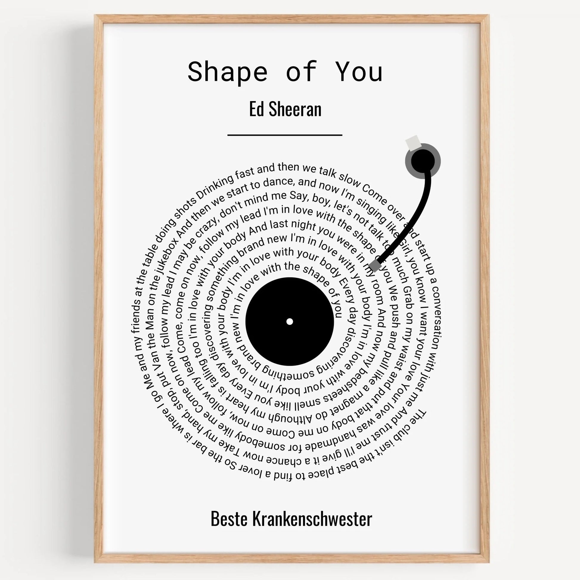 Krankenschwester Geschenkidee Musikposter personalisiert - Prinolla